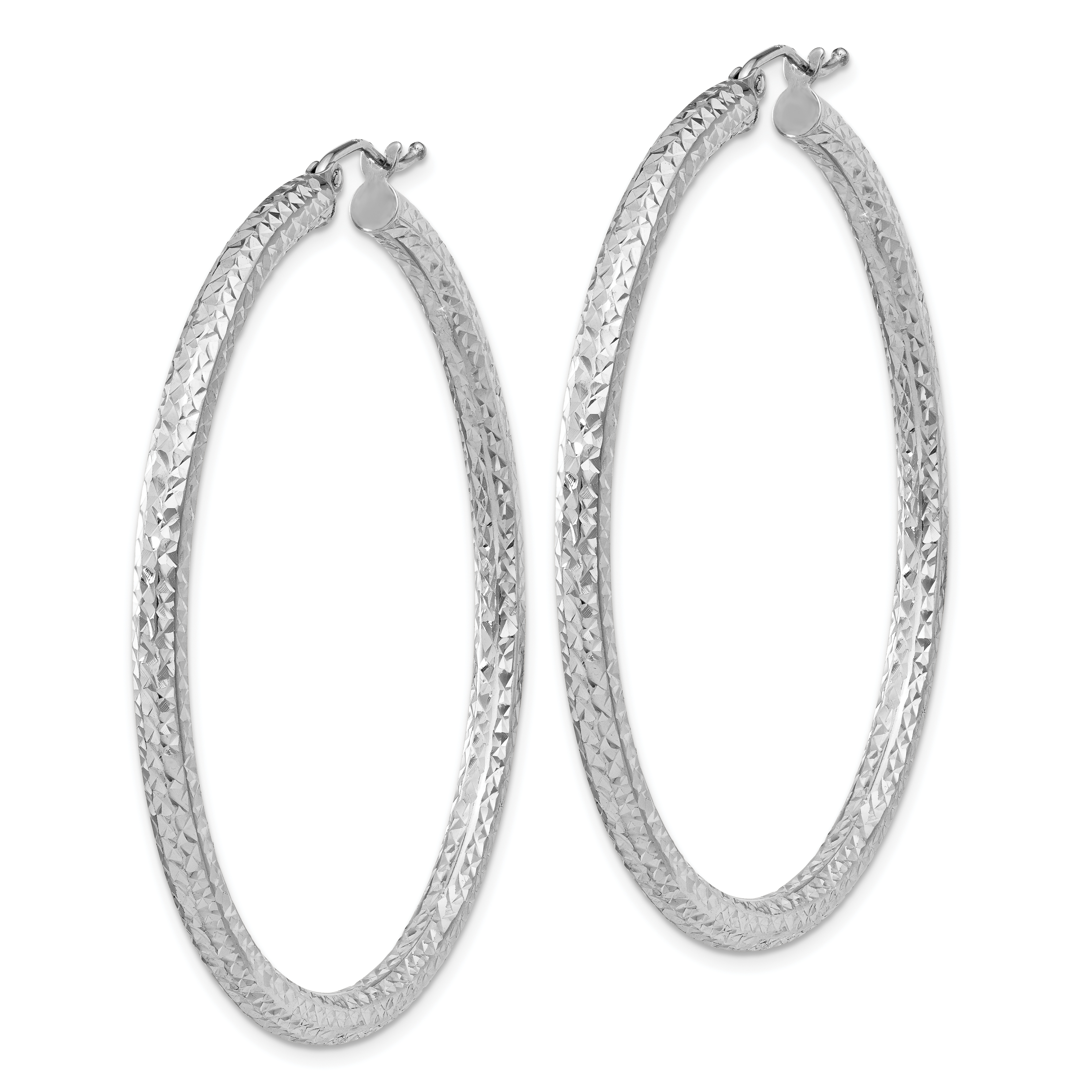 20 mm Sterling Silver 3.0mm Textured Hoop Earrings  Unknown Friendly Weight Sterling Silver - view 49