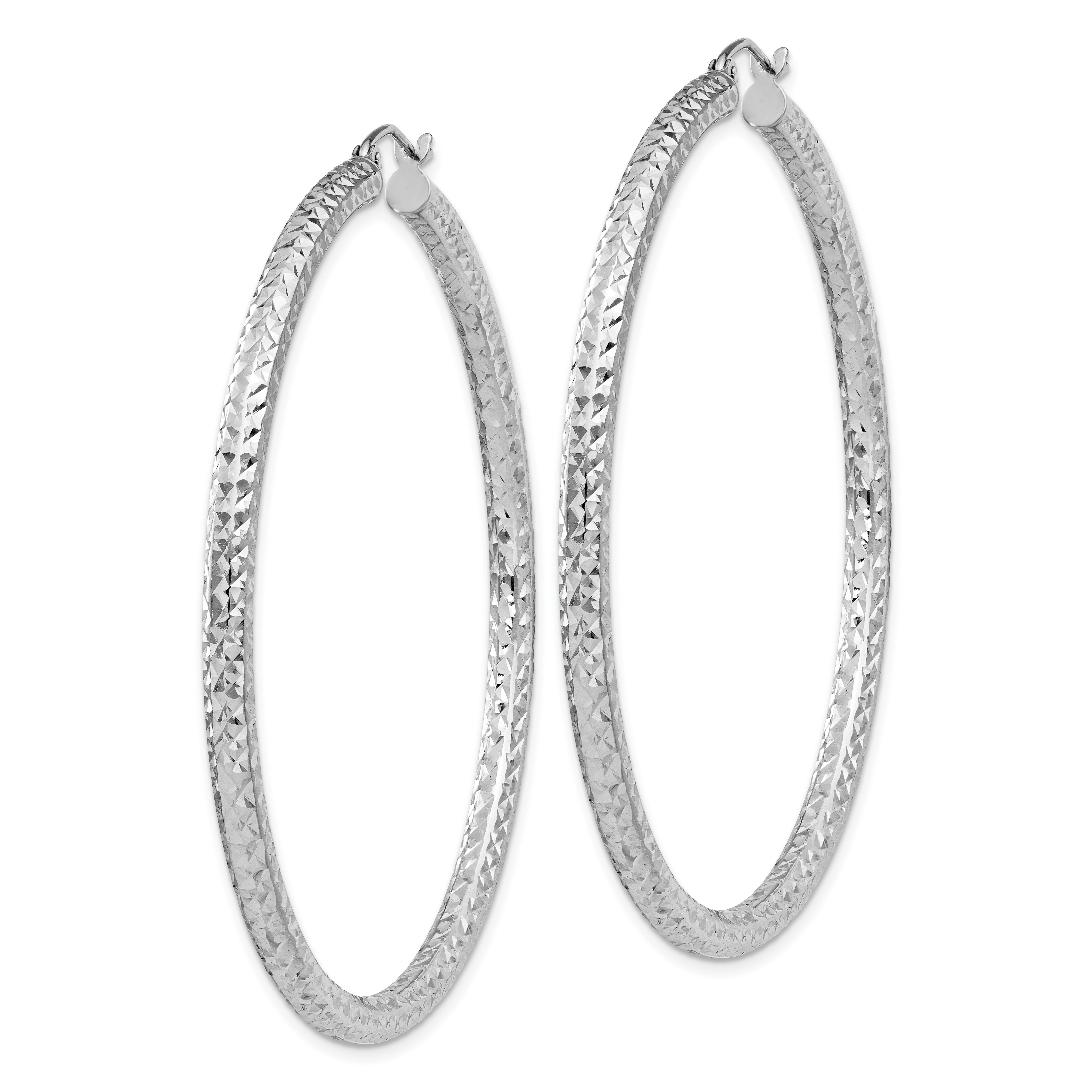  20 mm Sterling Silver 3.0mm Textured Hoop Earrings  Unknown Friendly Weight Sterling Silver - view 57