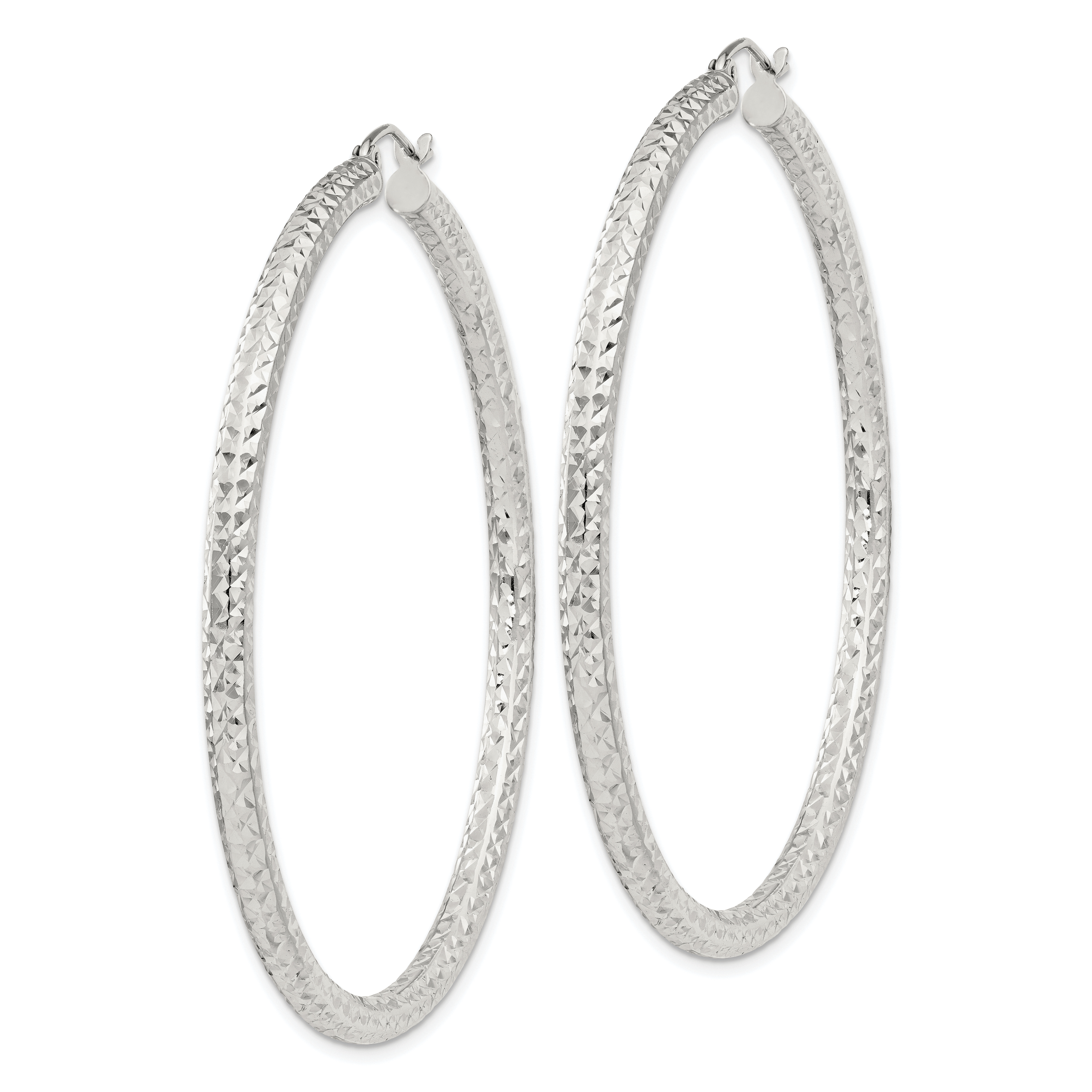  20 mm Sterling Silver 3.0mm Textured Hoop Earrings  Unknown Friendly Weight Sterling Silver - view 61