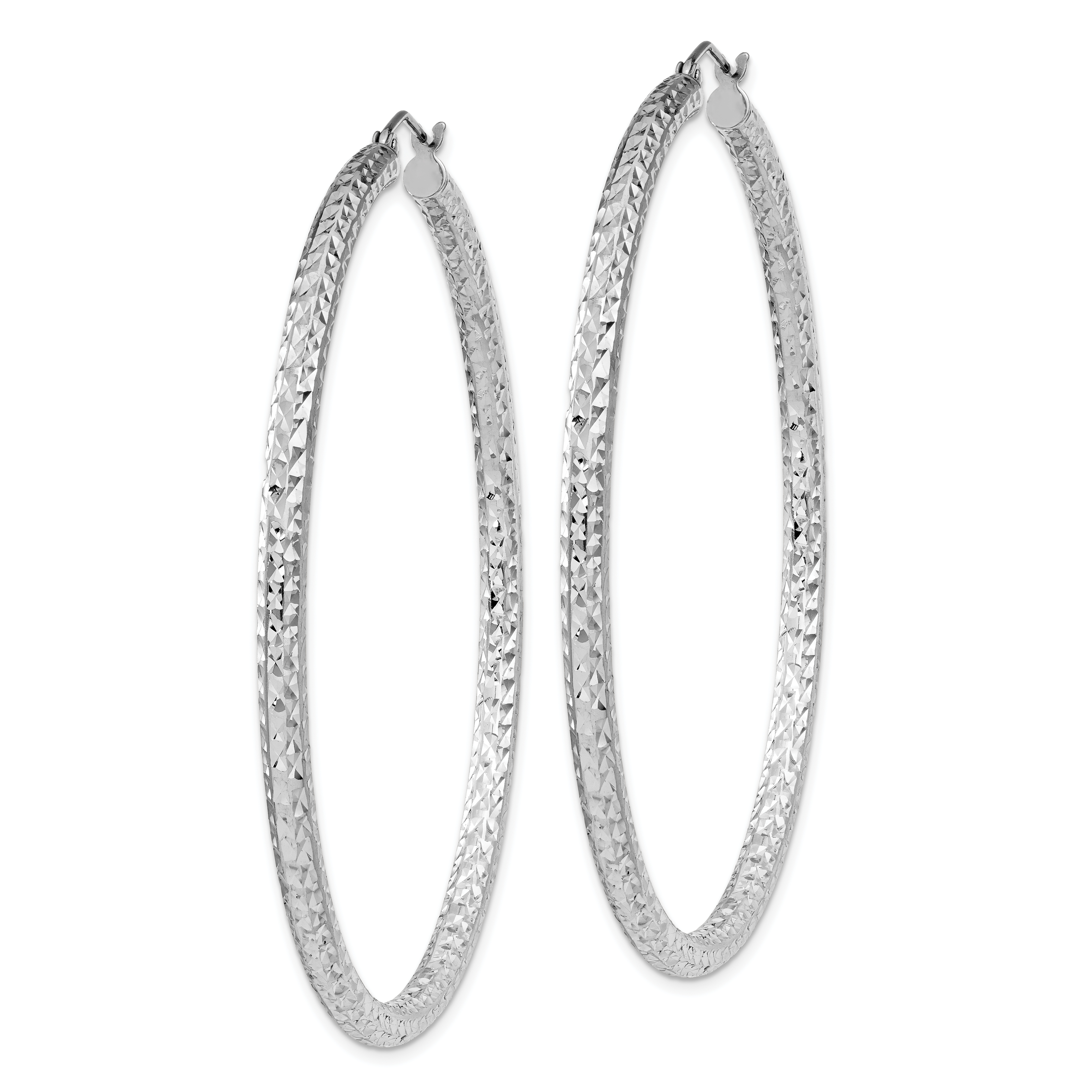  20 mm Sterling Silver 3.0mm Textured Hoop Earrings  Unknown Friendly Weight Sterling Silver - view 65