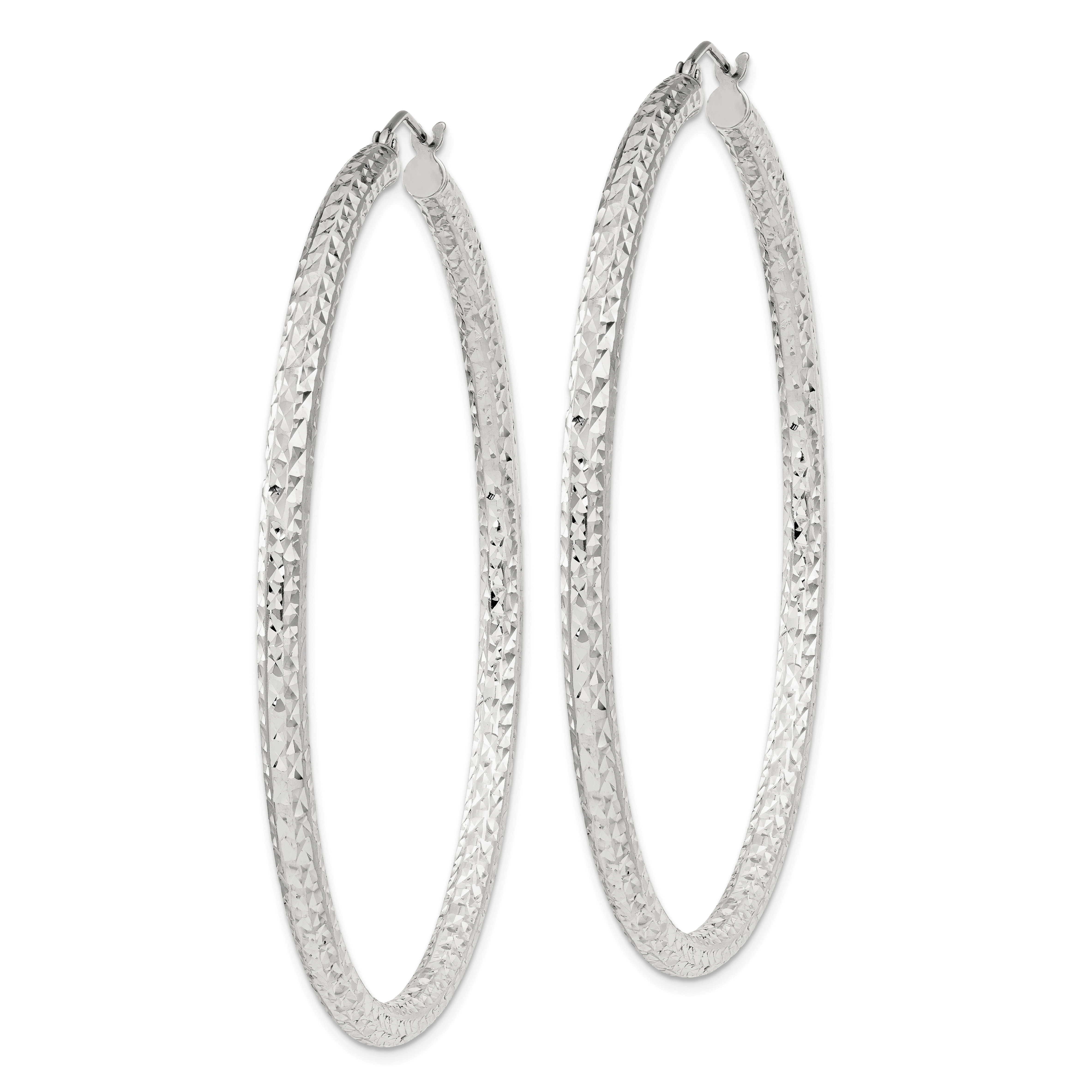  20 mm Sterling Silver 3.0mm Textured Hoop Earrings  Unknown Friendly Weight Sterling Silver - view 69
