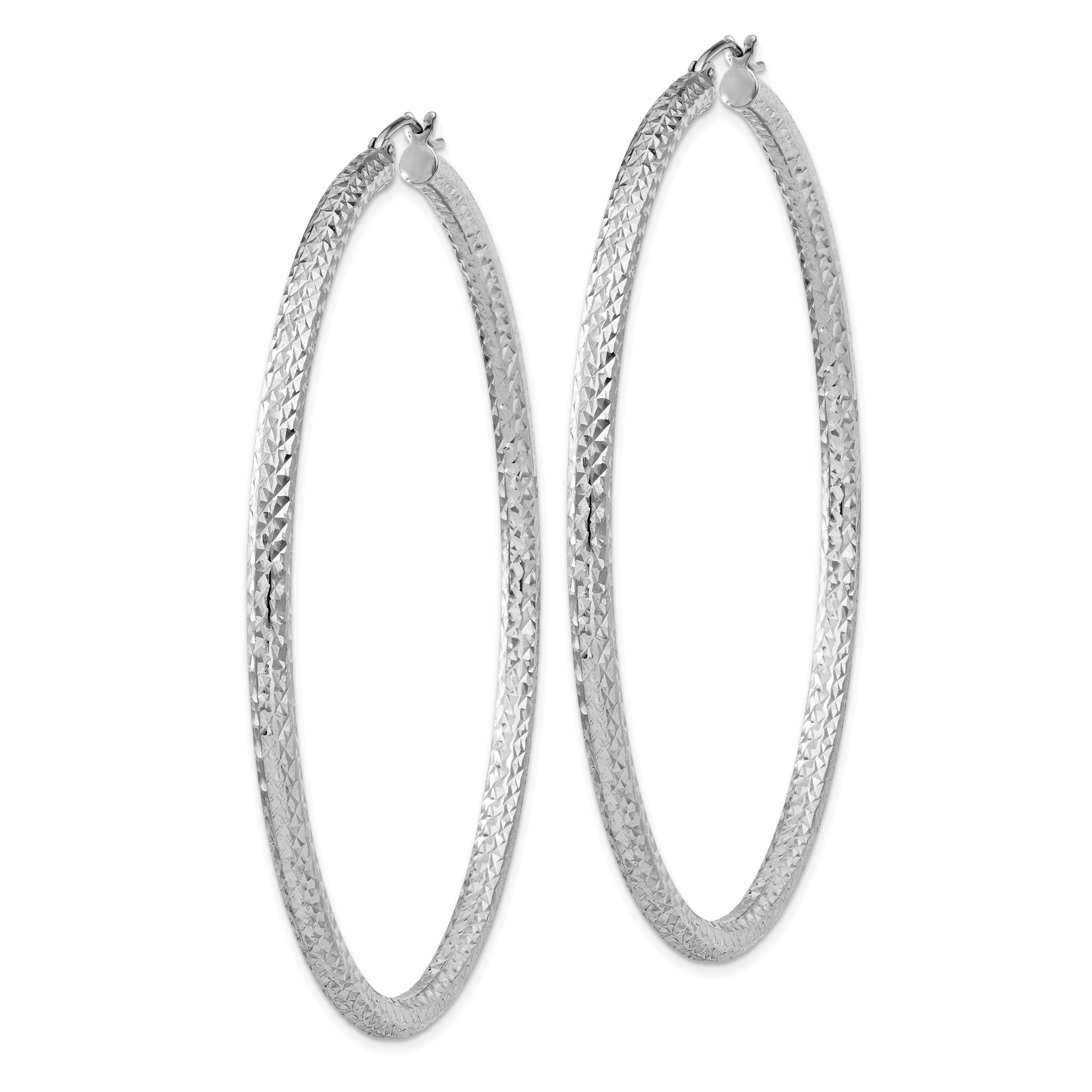  20 mm Sterling Silver 3.0mm Textured Hoop Earrings  Unknown Friendly Weight Sterling Silver - view 73
