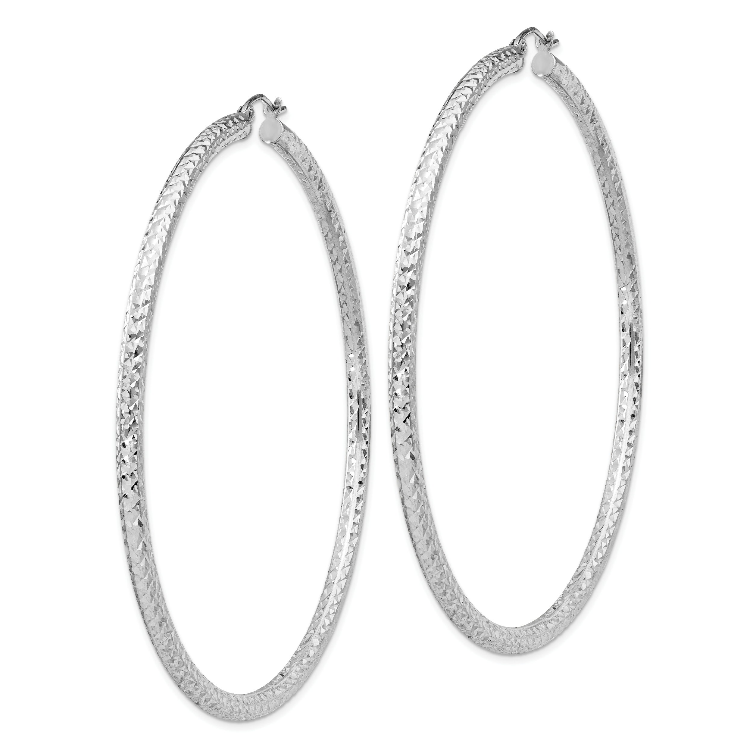  20 mm Sterling Silver 3.0mm Textured Hoop Earrings  Unknown Friendly Weight Sterling Silver - view 81
