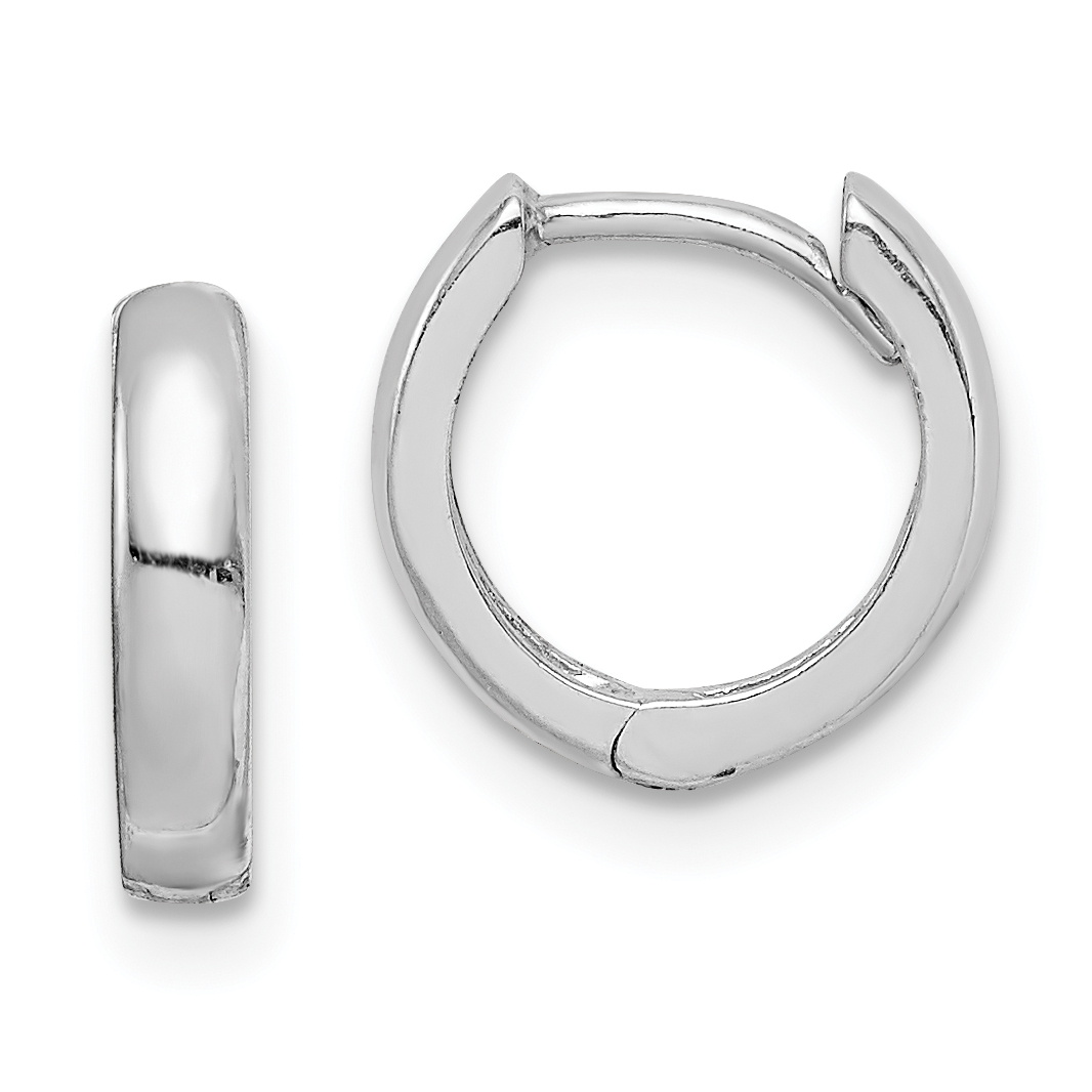  10 mm Sterling Silver Hinged Hoop Earrings  Unknown Friendly Weight Sterling Silver - view 4