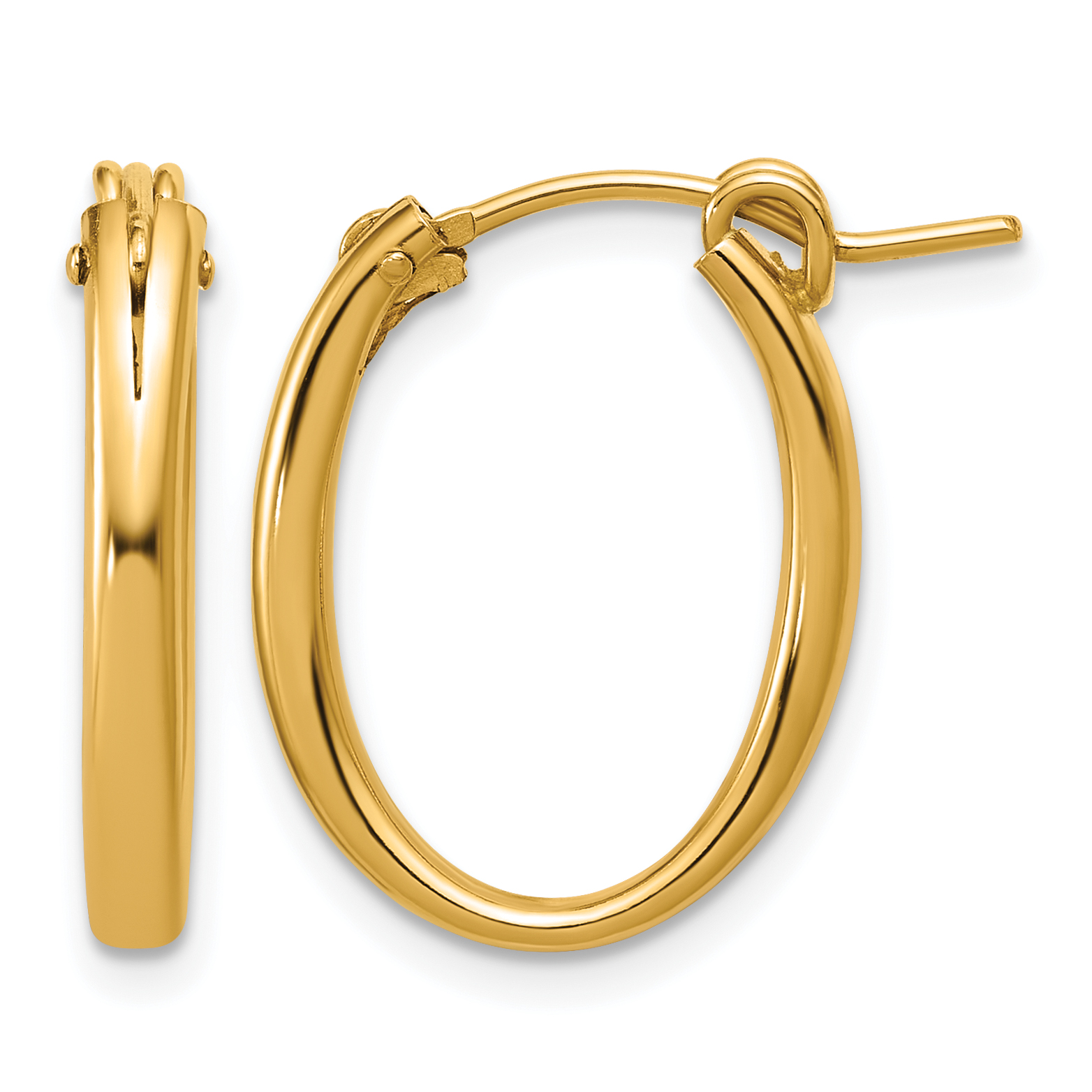  20 mm Gold Filled 14/20 Filled Oval Hoop Earrings  Unknown Friendly Weight 14K yellow gold - view 3