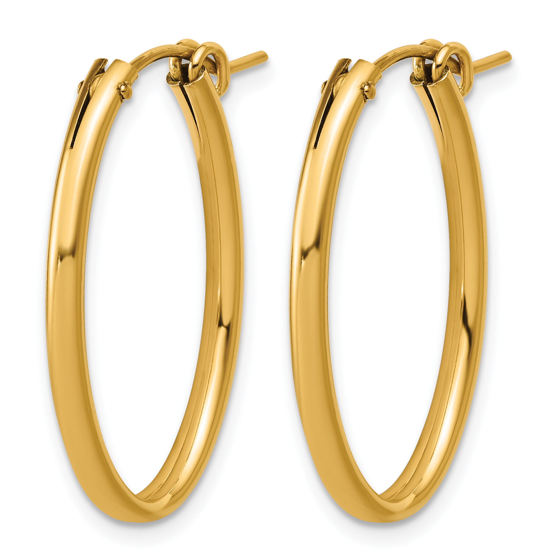  20 mm Gold Filled 14/20 Filled Oval Hoop Earrings  Unknown Friendly Weight 14K yellow gold - view 4