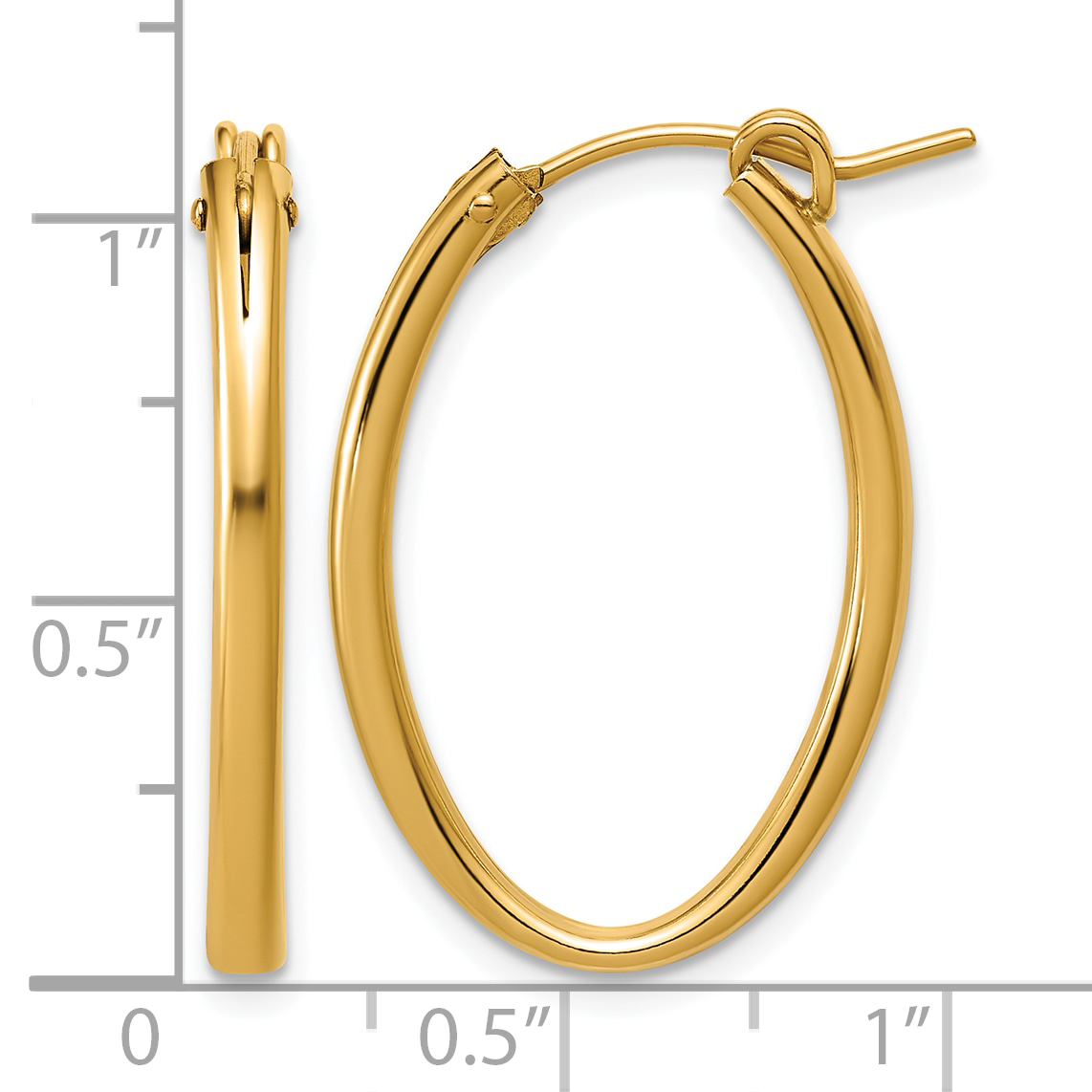  20 mm Gold Filled 14/20 Filled Oval Hoop Earrings  Unknown Friendly Weight 14K yellow gold - view 5