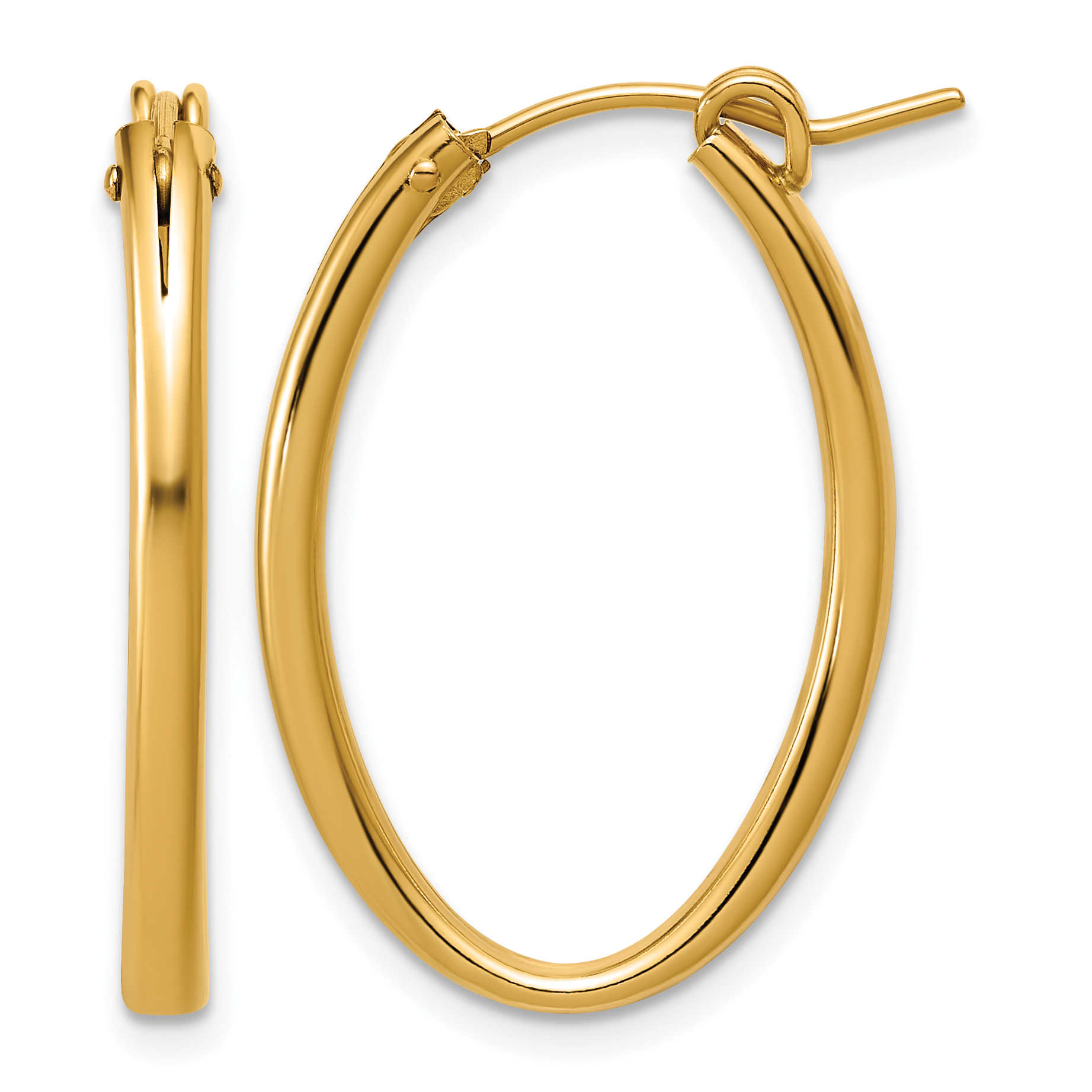  20 mm Gold Filled 14/20 Filled Oval Hoop Earrings  Unknown Friendly Weight 14K yellow gold - view 6