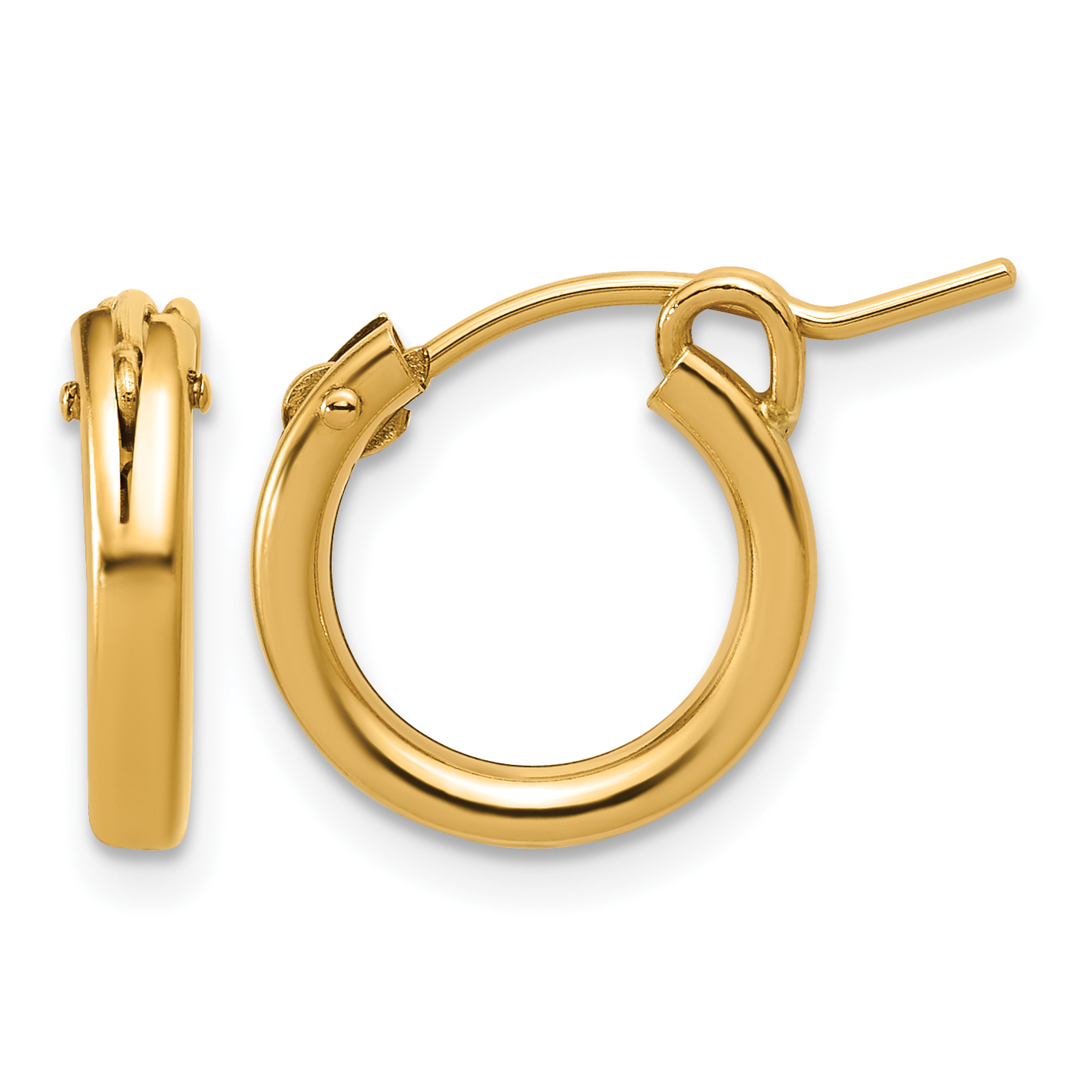  13 mm Gold Filled 14/20 Filled 2.3mm Hoop Earrings 13 mm Unknown Friendly Weight 14K yellow gold - view 3