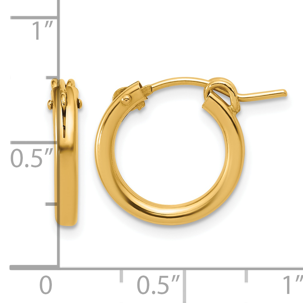  13 mm Gold Filled 14/20 Filled 2.3mm Hoop Earrings 13 mm Unknown Friendly Weight 14K yellow gold - view 5