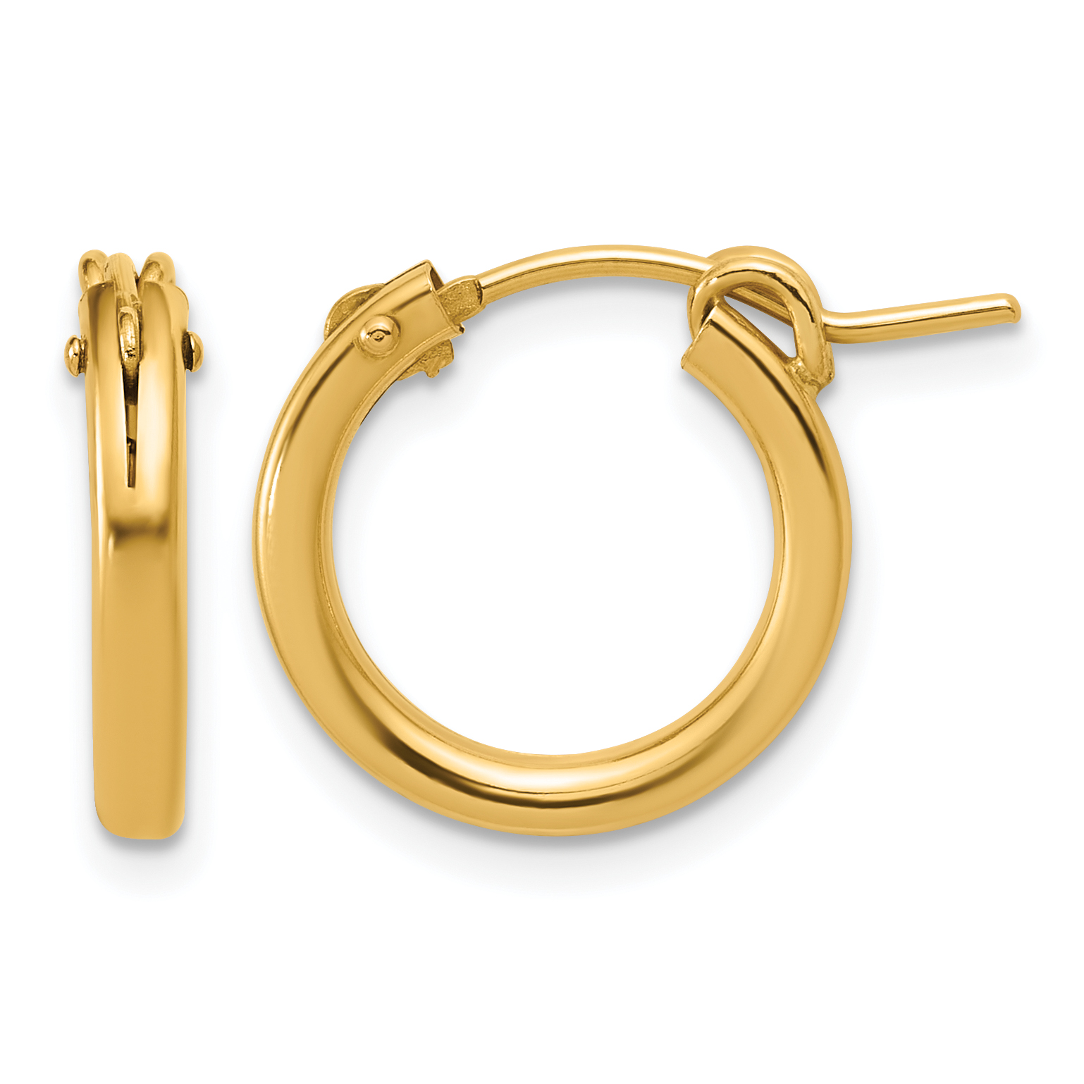  13 mm Gold Filled 14/20 Filled 2.3mm Hoop Earrings 13 mm Unknown Friendly Weight 14K yellow gold - view 6