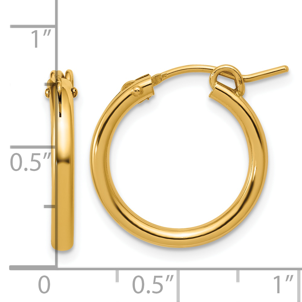  13 mm Gold Filled 14/20 Filled 2.3mm Hoop Earrings 13 mm Unknown Friendly Weight 14K yellow gold - view 9