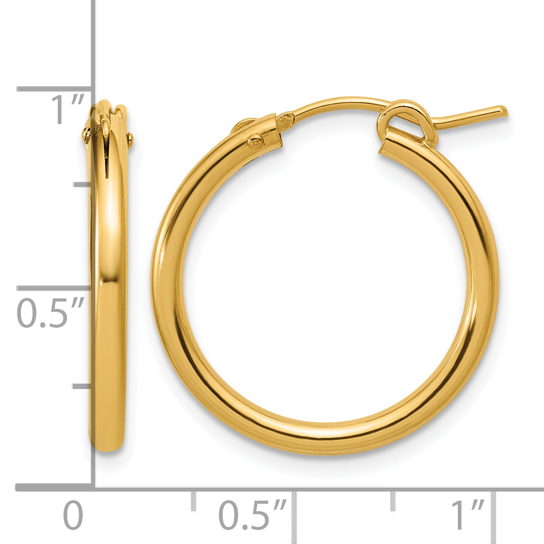  13 mm Gold Filled 14/20 Filled 2.3mm Hoop Earrings 13 mm Unknown Friendly Weight 14K yellow gold - view 11