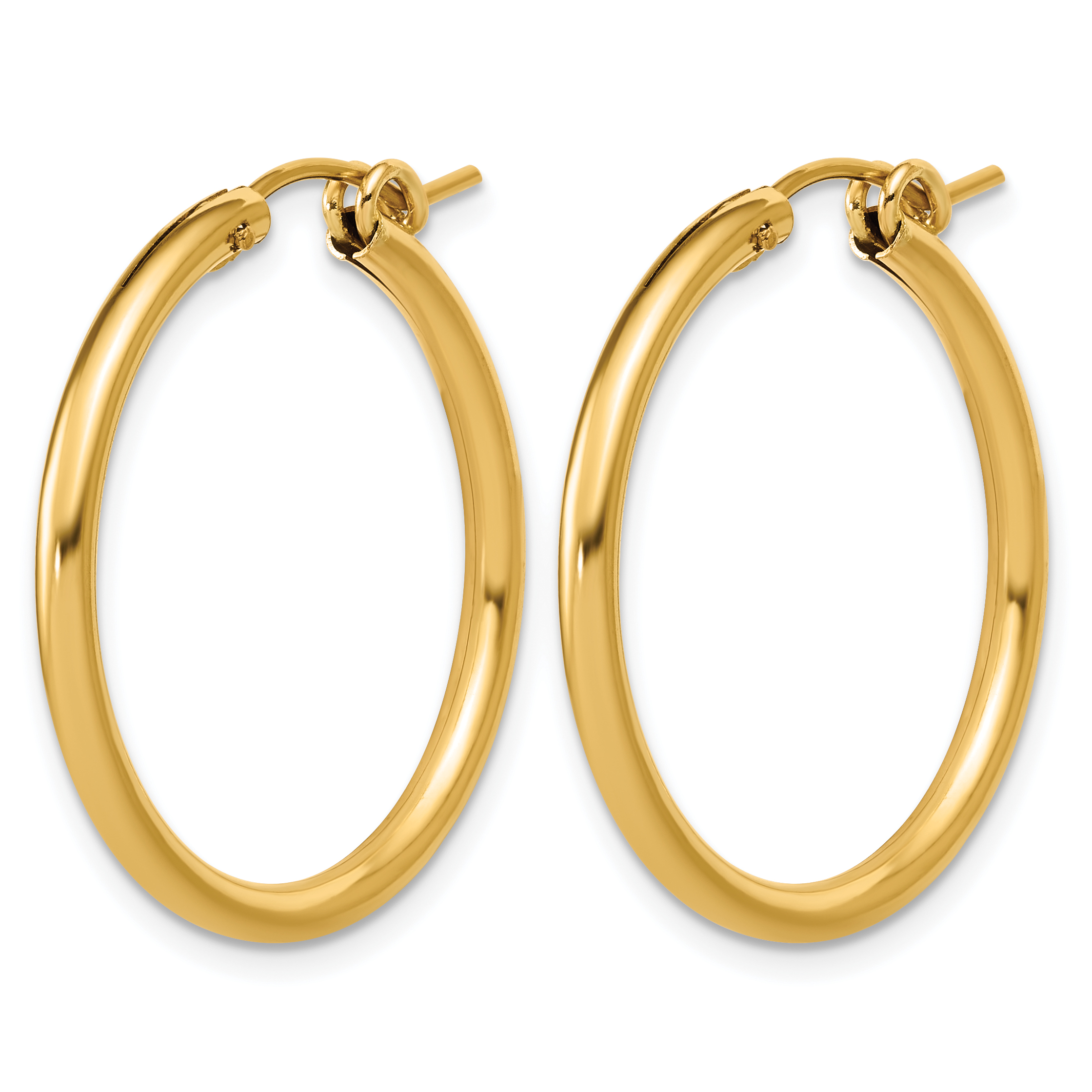  13 mm Gold Filled 14/20 Filled 2.3mm Hoop Earrings 13 mm Unknown Friendly Weight 14K yellow gold - view 13