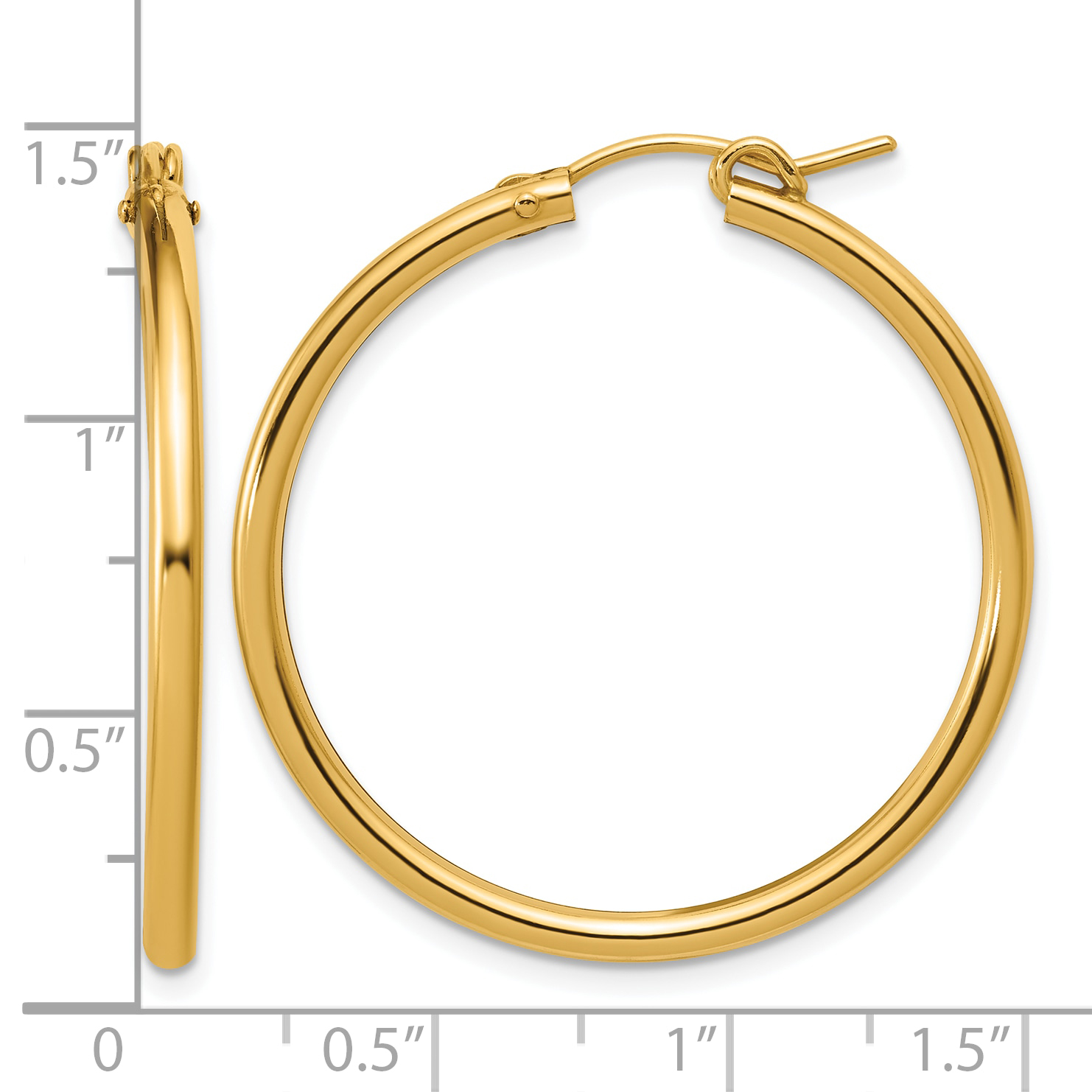  13 mm Gold Filled 14/20 Filled 2.3mm Hoop Earrings 13 mm Unknown Friendly Weight 14K yellow gold - view 17