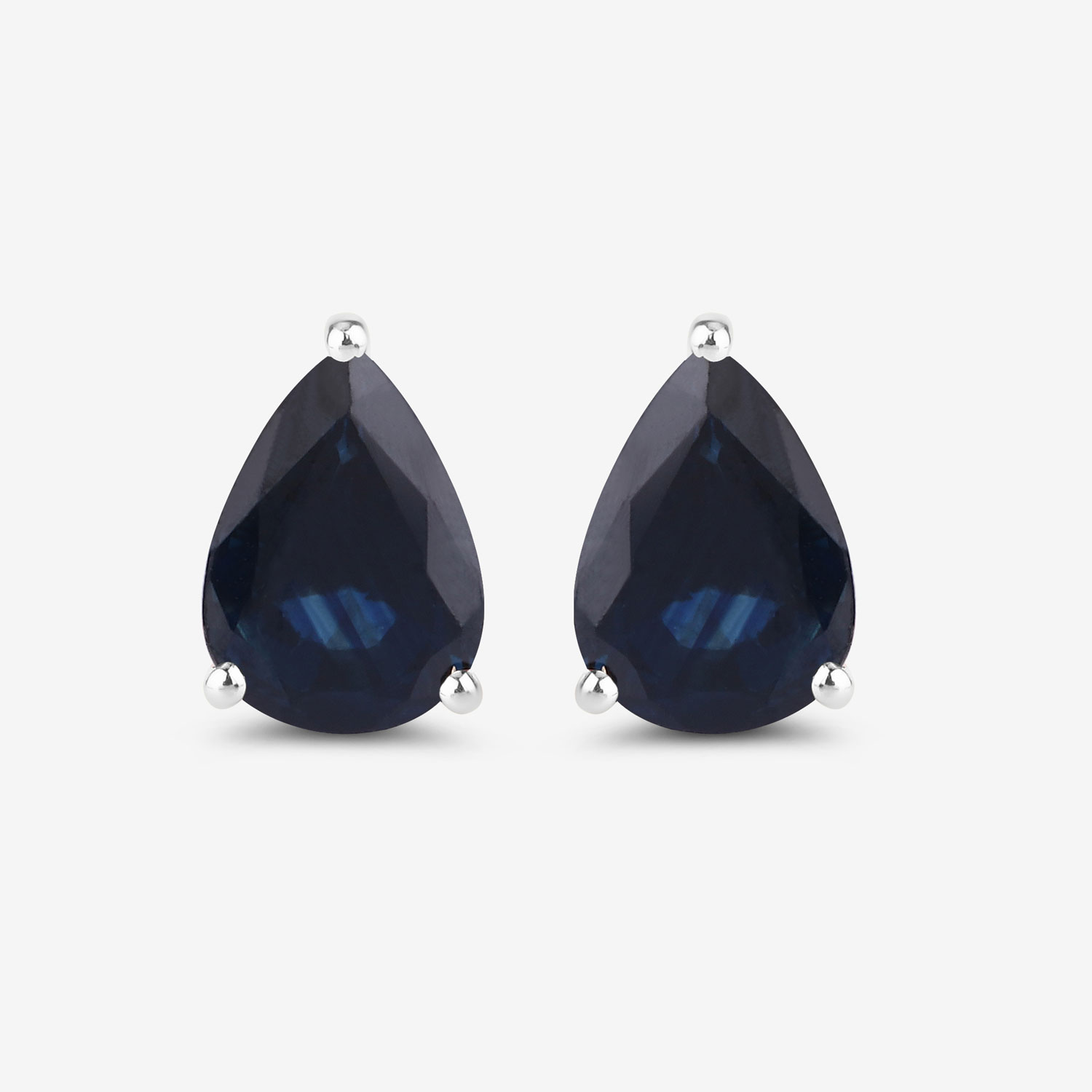 1.60 Carat Genuine Blue Sapphire 10K White Gold Earrings 1.60 C.T.W 10K white gold - view 6