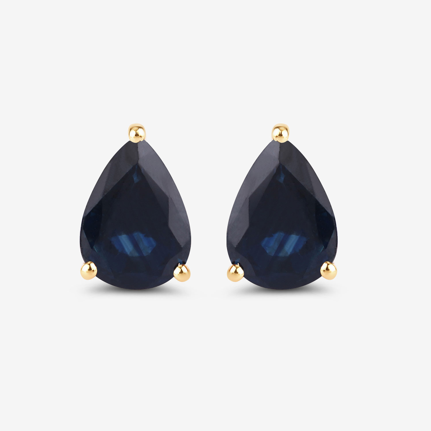 1.60 Carat Genuine Blue Sapphire 10K Yellow Gold Earrings 1.60 C.T.W 10K yellow gold - view 6