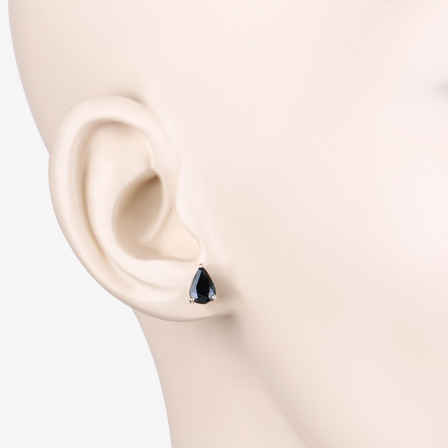 1.60 Carat Genuine Blue Sapphire 10K Yellow Gold Earrings 1.60 C.T.W 10K yellow gold - view 9