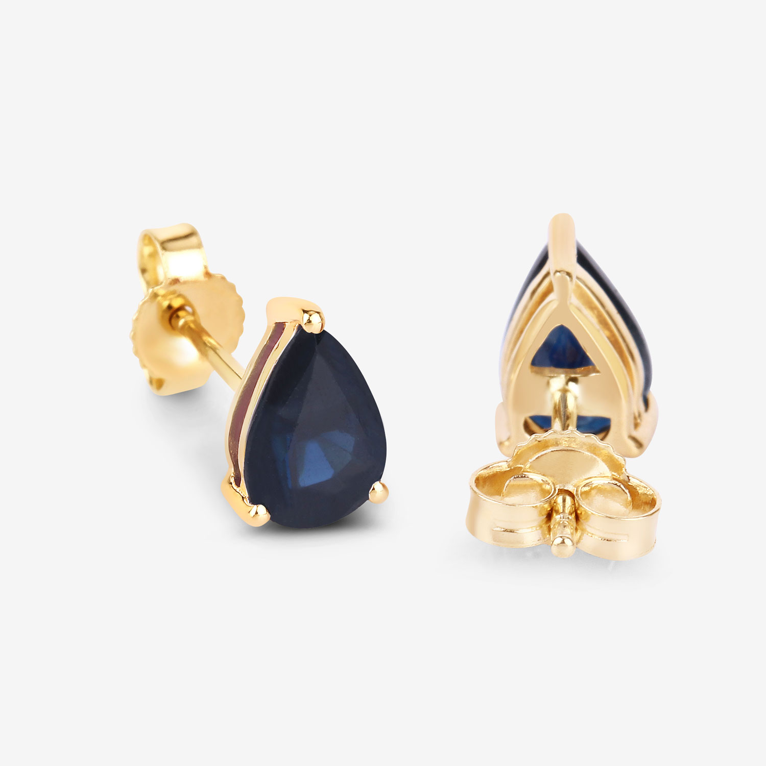 1.60 Carat Genuine Blue Sapphire 10K Yellow Gold Earrings 1.60 C.T.W 10K yellow gold - view 10