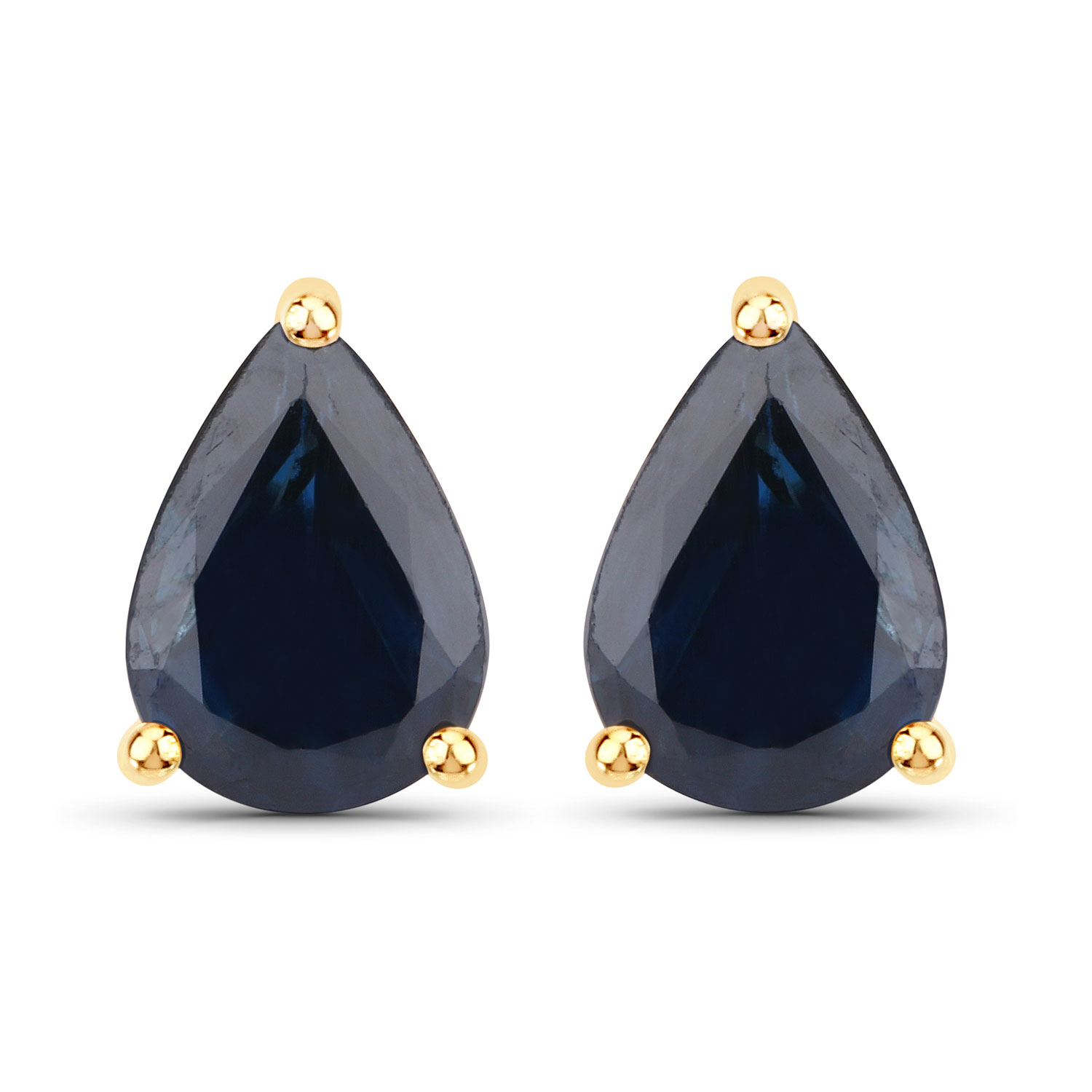 1.60 Carat Genuine Blue Sapphire 14K Yellow Gold Earrings 1.60 C.T.W 14K yellow gold - view 3