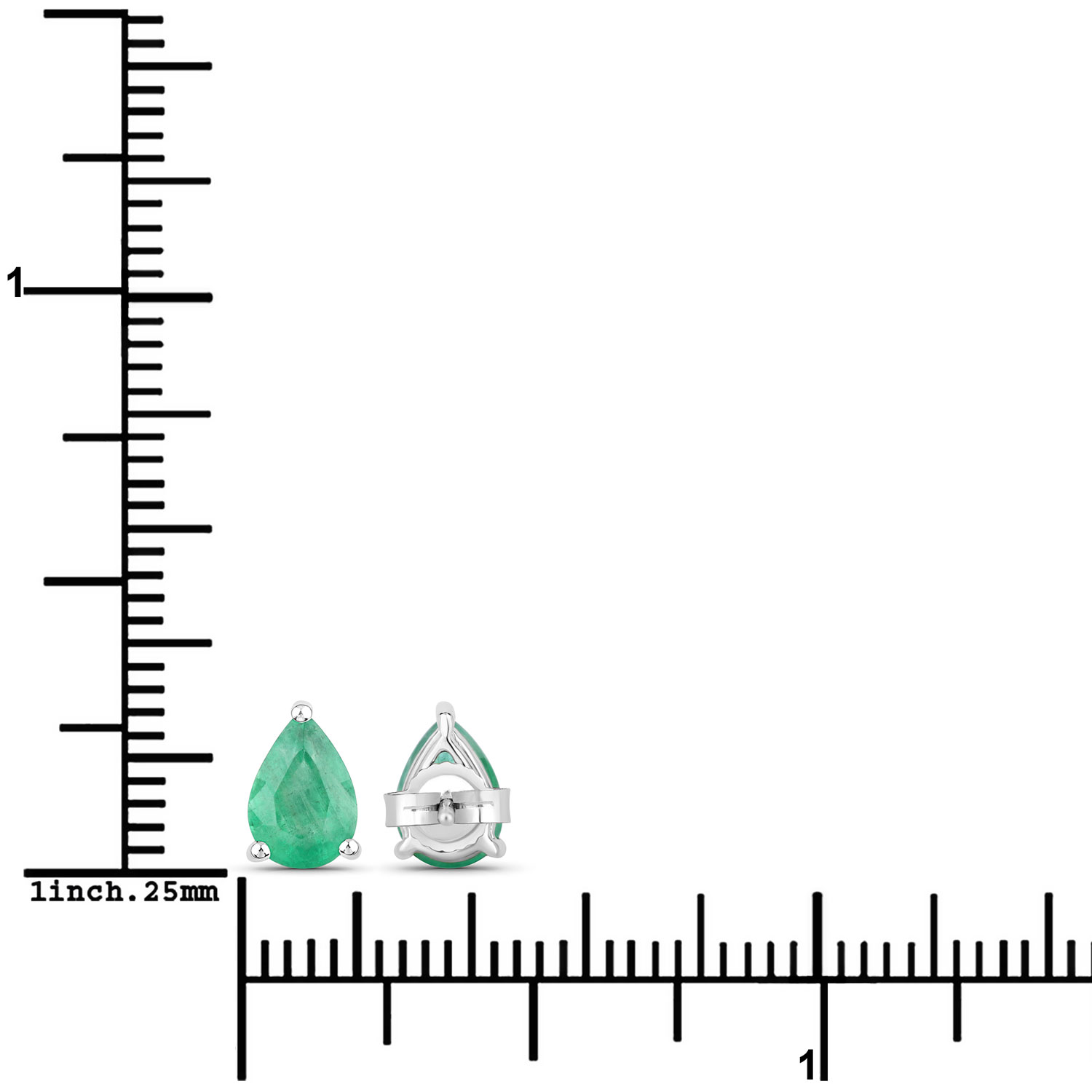 1.30 Carat Genuine Zambian Emerald 10K White Gold Earrings Unknown Friendly Weight 10K white gold - view 7