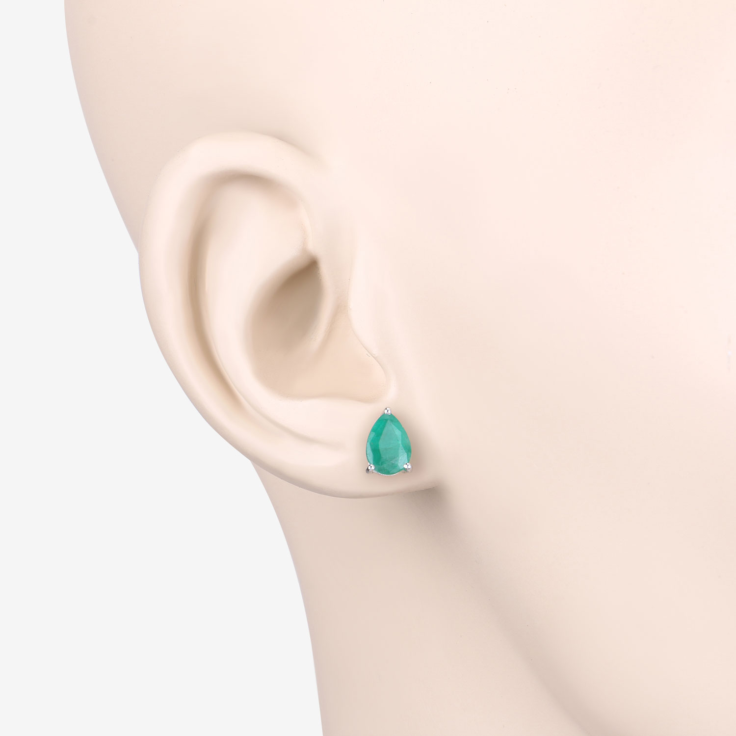 1.30 Carat Genuine Zambian Emerald 10K White Gold Earrings Unknown Friendly Weight 10K white gold - view 9
