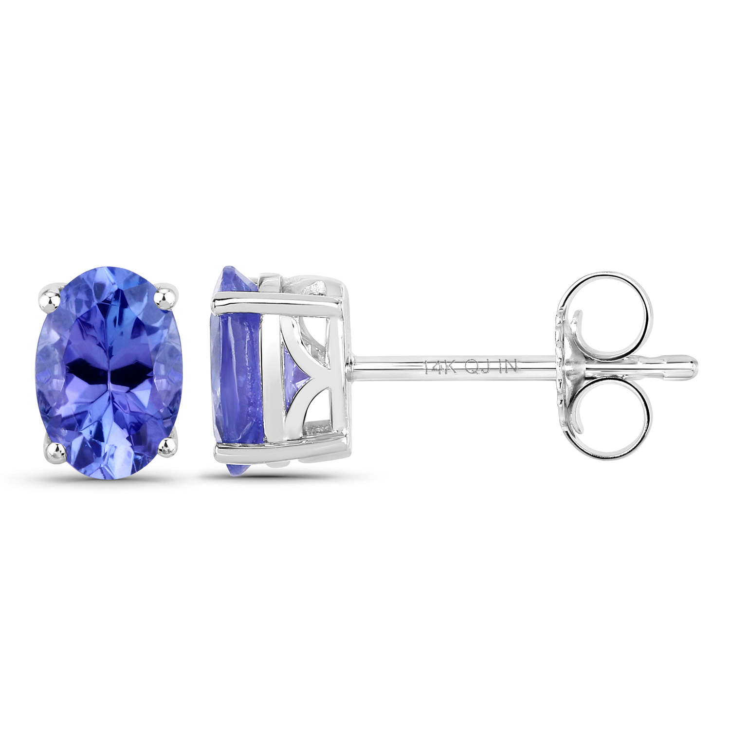 1.20 Carat Genuine Tanzanite 14K White Gold Earrings 3.14 C.T.W 14K white gold - view 7