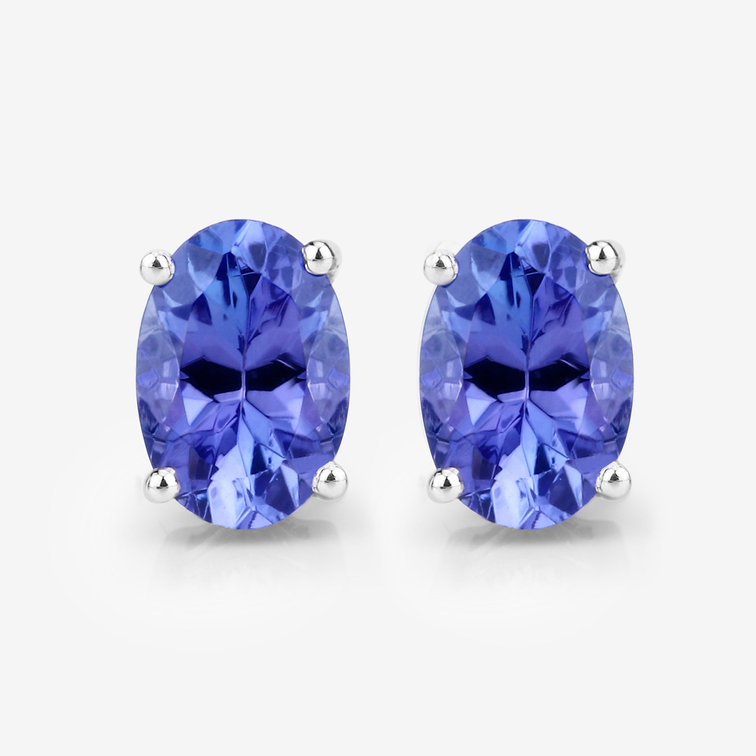 1.20 Carat Genuine Tanzanite 14K White Gold Earrings 3.14 C.T.W 14K white gold - view 4