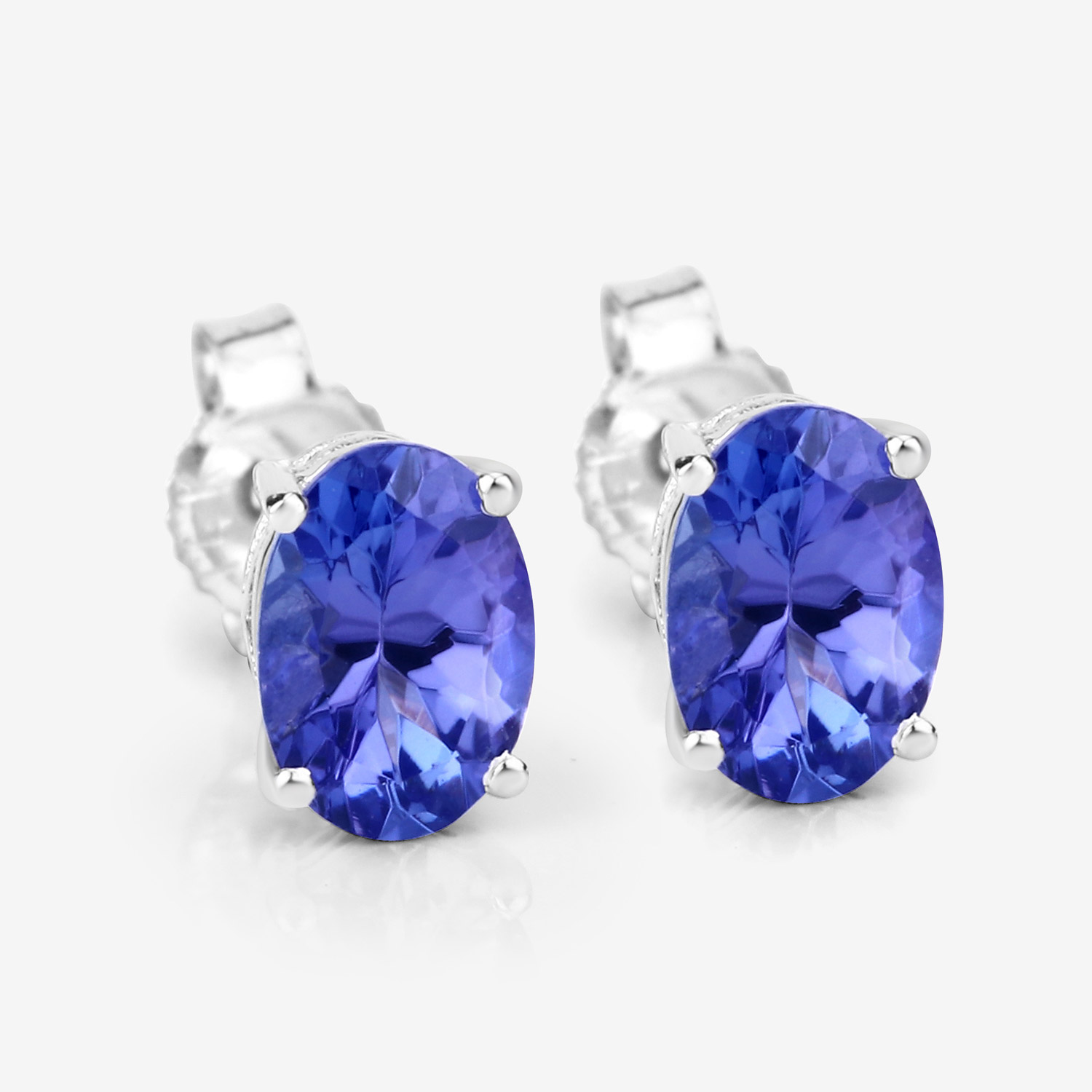 1.20 Carat Genuine Tanzanite 14K White Gold Earrings 3.14 C.T.W 14K white gold - view 8