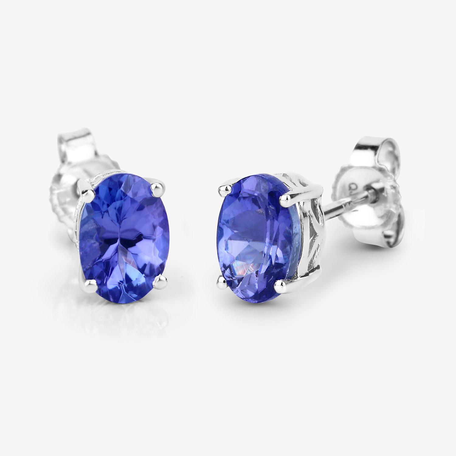 1.20 Carat Genuine Tanzanite 14K White Gold Earrings 3.14 C.T.W 14K white gold - view 6