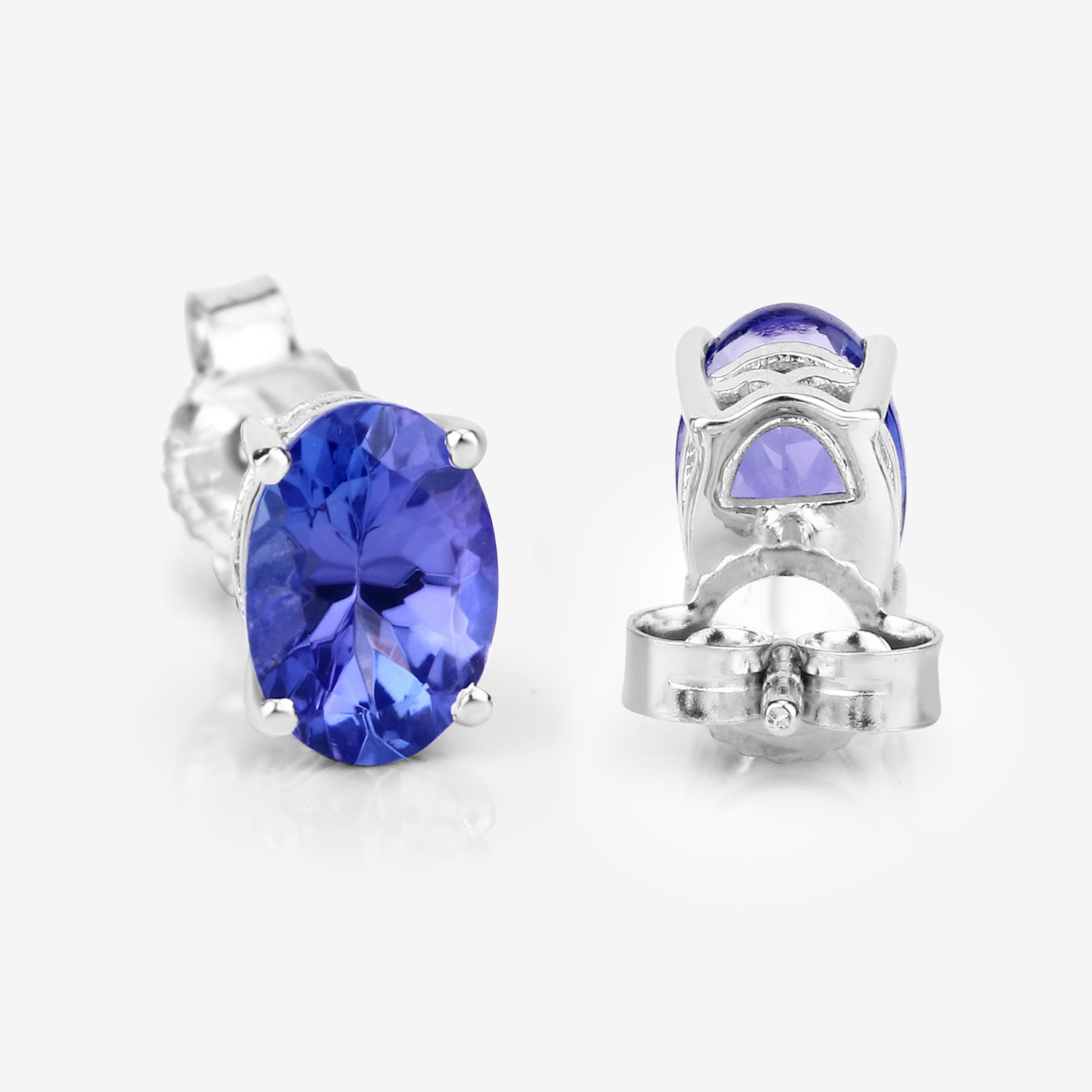 1.20 Carat Genuine Tanzanite 14K White Gold Earrings 3.14 C.T.W 14K white gold - view 5