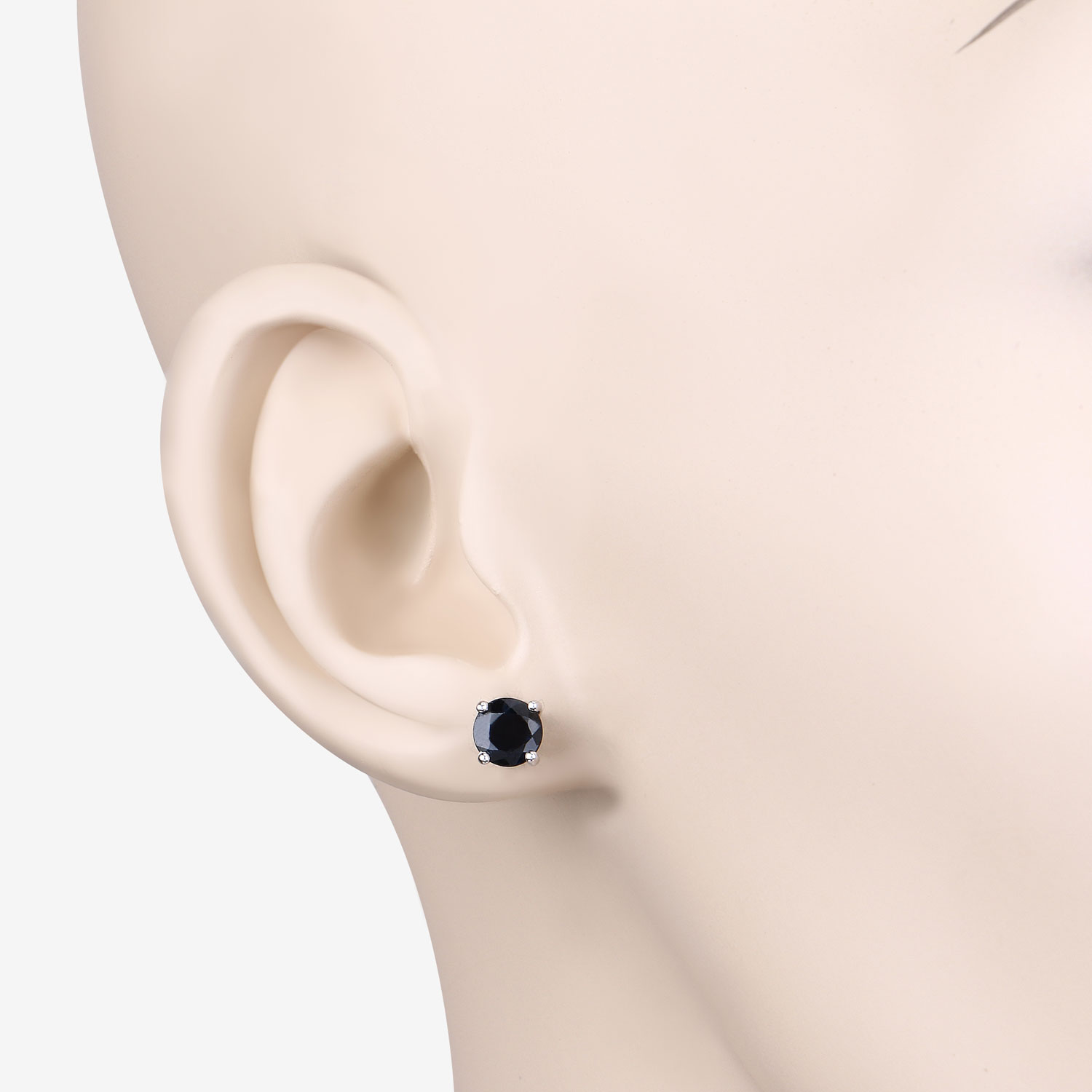 1.70 Carat Genuine Blue Sapphire 10K White Gold Earrings 1.70 C.T.W 10K white gold - view 9