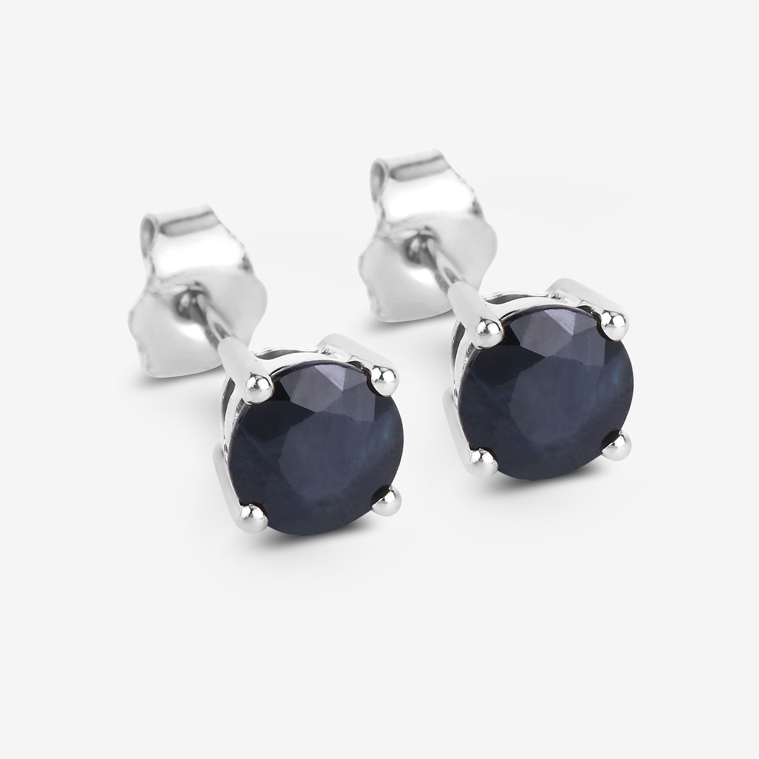 1.70 Carat Genuine Blue Sapphire 10K White Gold Earrings 1.70 C.T.W 10K white gold - view 2