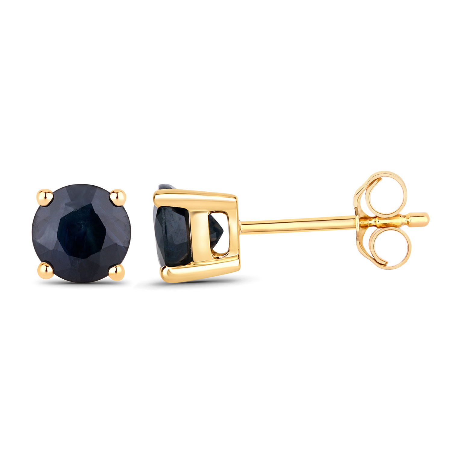1.70 Carat Genuine Blue Sapphire 10K Yellow Gold Earrings 1.70 C.T.W 10K yellow gold - view 3