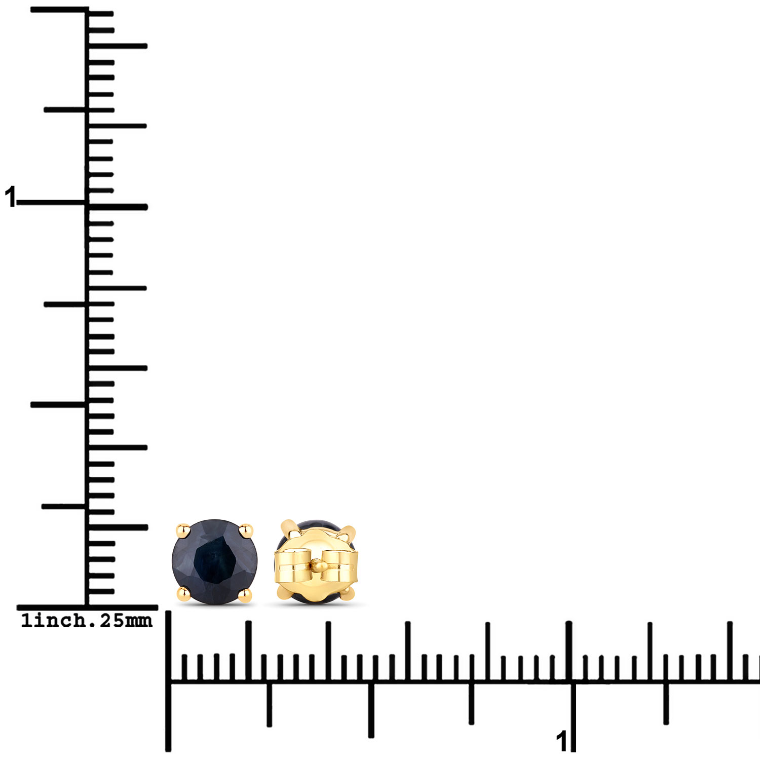 1.70 Carat Genuine Blue Sapphire 10K Yellow Gold Earrings 1.70 C.T.W 10K yellow gold - view 9