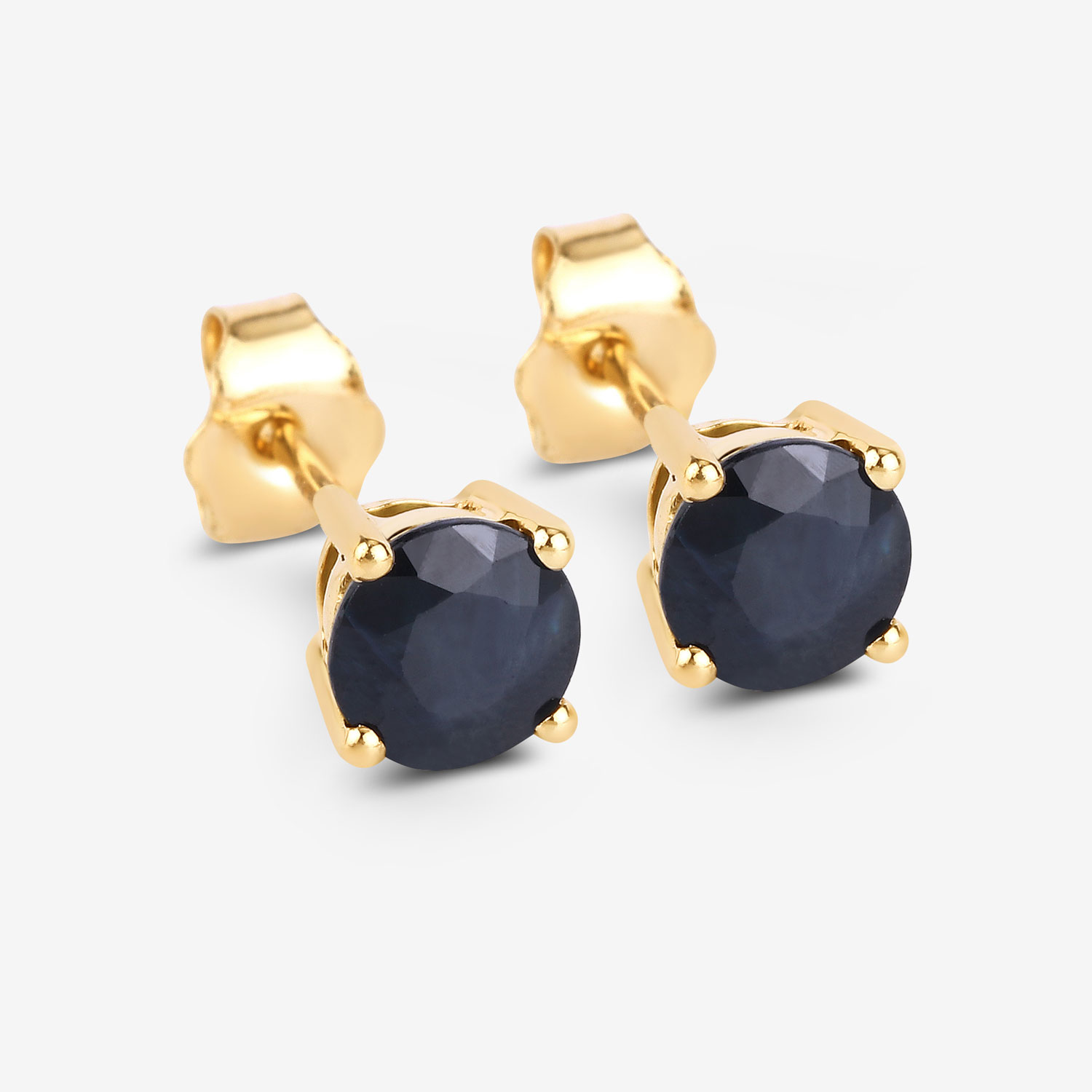 1.70 Carat Genuine Blue Sapphire 10K Yellow Gold Earrings 1.70 C.T.W 10K yellow gold - view 6