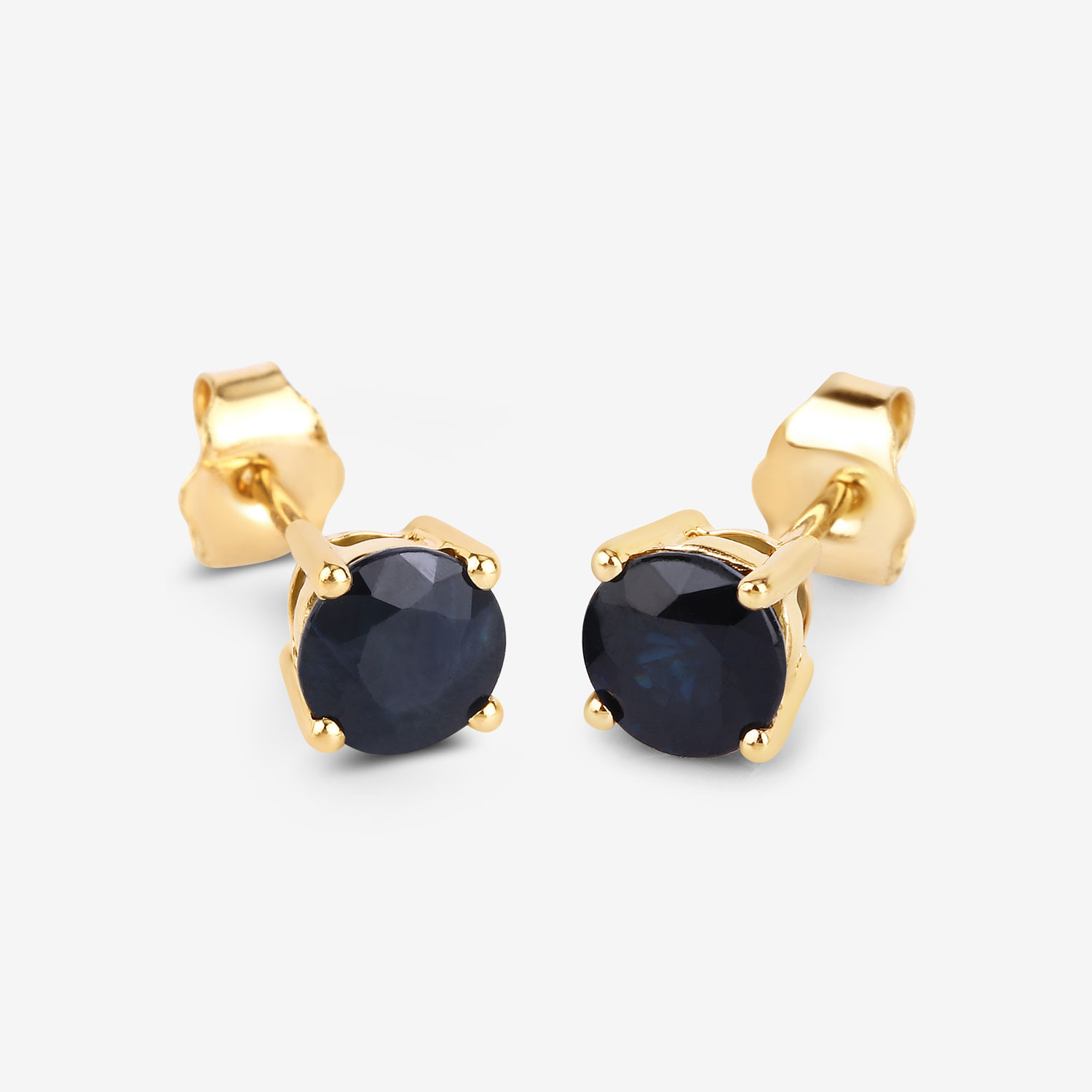 1.70 Carat Genuine Blue Sapphire 10K Yellow Gold Earrings 1.70 C.T.W 10K yellow gold - view 10
