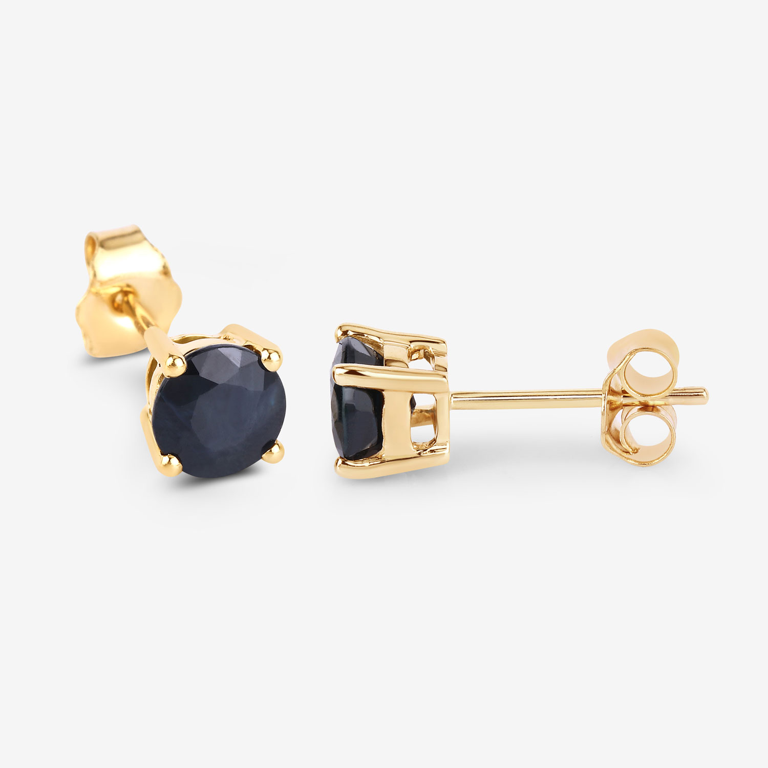 1.70 Carat Genuine Blue Sapphire 10K Yellow Gold Earrings 1.70 C.T.W 10K yellow gold - view 8