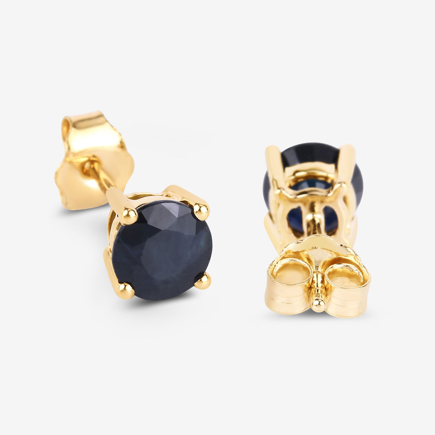 1.70 Carat Genuine Blue Sapphire 10K Yellow Gold Earrings 1.70 C.T.W 10K yellow gold - view 5