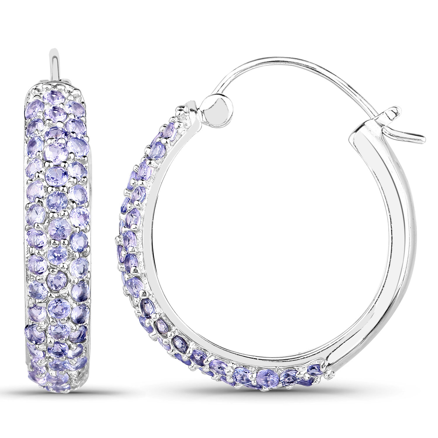 3.06 Carat Genuine Tanzanite .925 Sterling Silver Earrings 3.06 C.T.W Sterling Silver - view 9