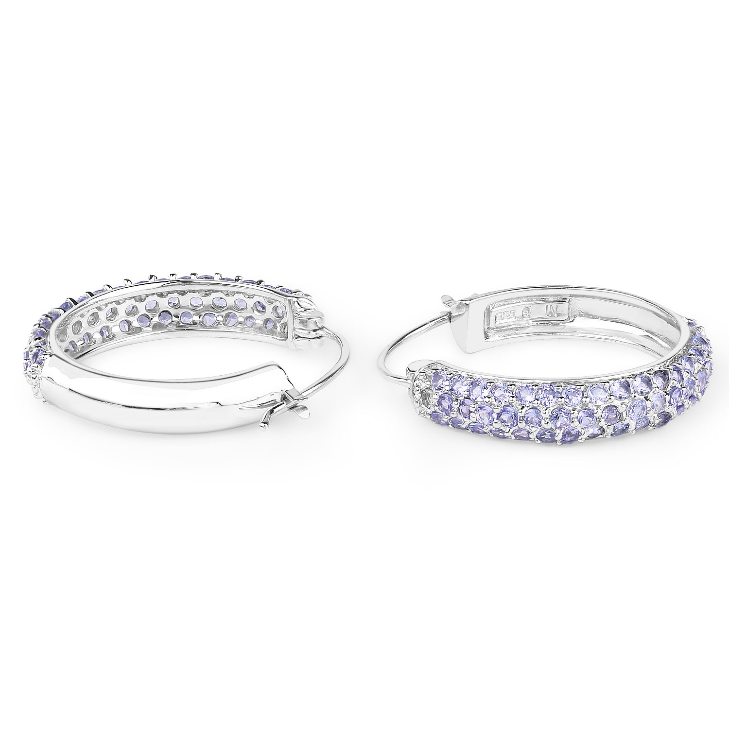 3.06 Carat Genuine Tanzanite .925 Sterling Silver Earrings 3.06 C.T.W Sterling Silver - view 2