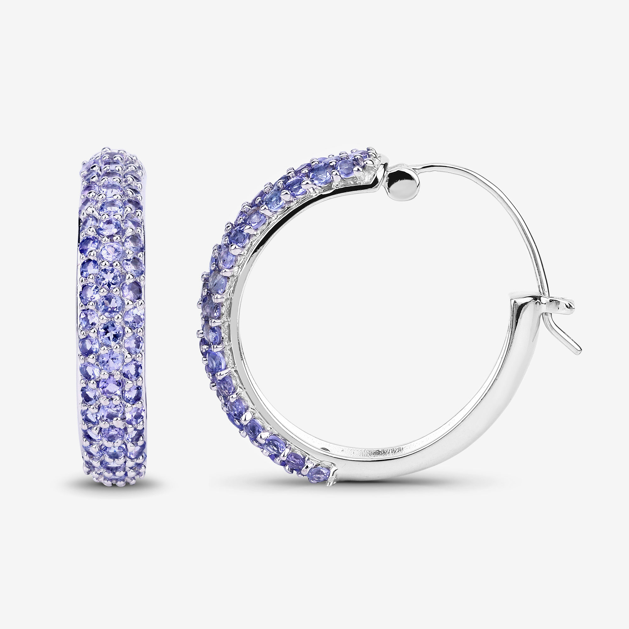 3.06 Carat Genuine Tanzanite .925 Sterling Silver Earrings 3.06 C.T.W Sterling Silver - view 8