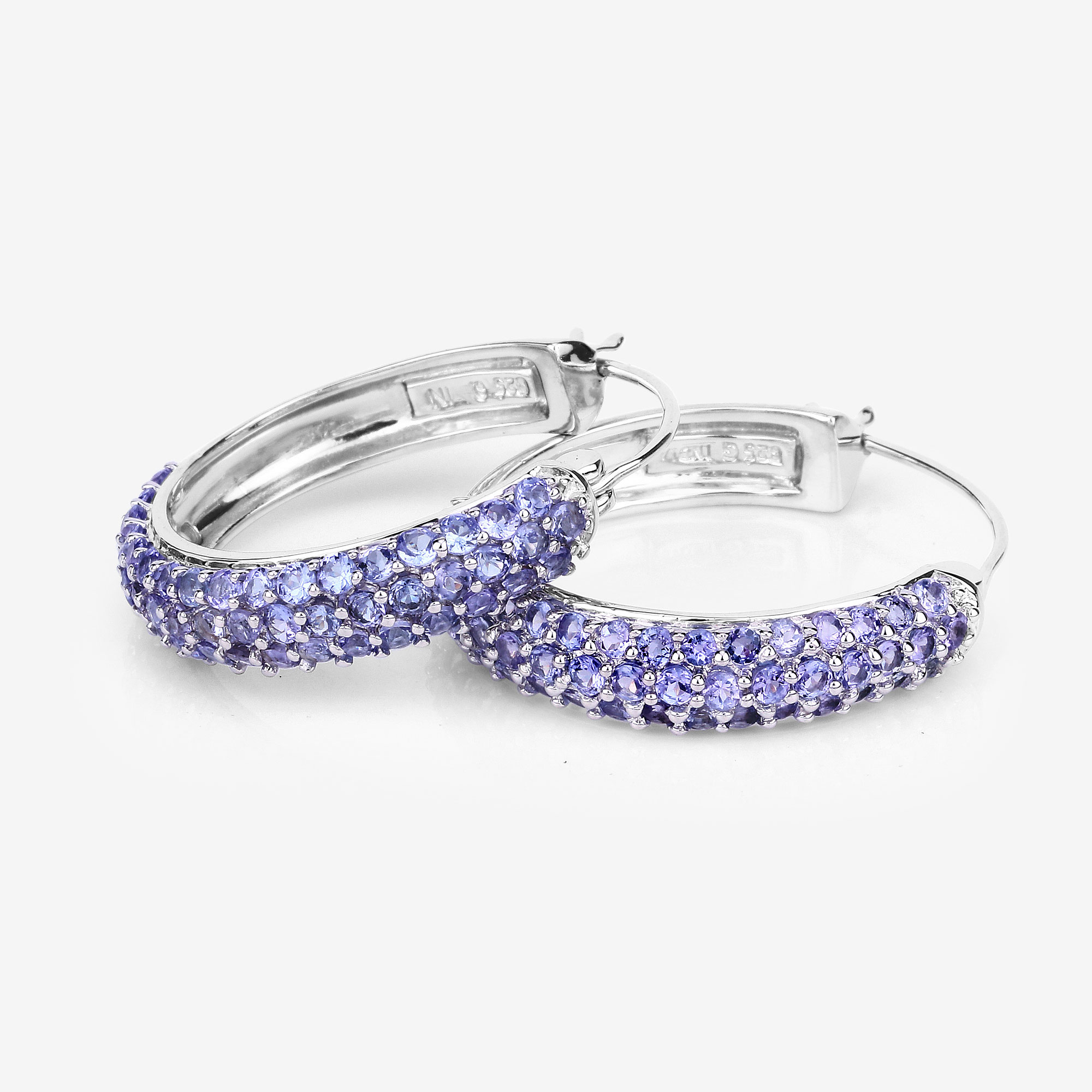 3.06 Carat Genuine Tanzanite .925 Sterling Silver Earrings 3.06 C.T.W Sterling Silver - view 5