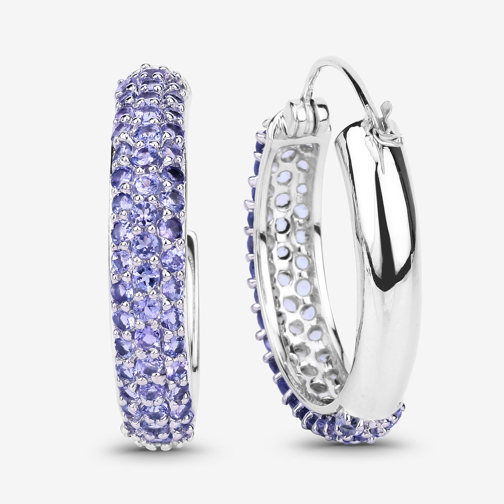 3.06 Carat Genuine Tanzanite .925 Sterling Silver Earrings 3.06 C.T.W Sterling Silver - view 4