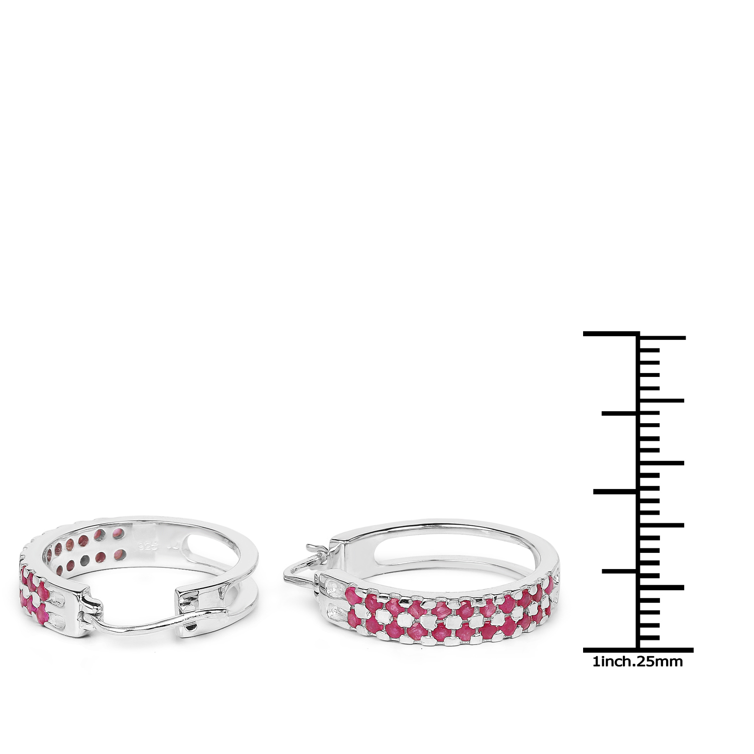 2.20 Carat Genuine Ruby .925 Sterling Silver Earrings 2.20 C.T.W Sterling Silver - view 2