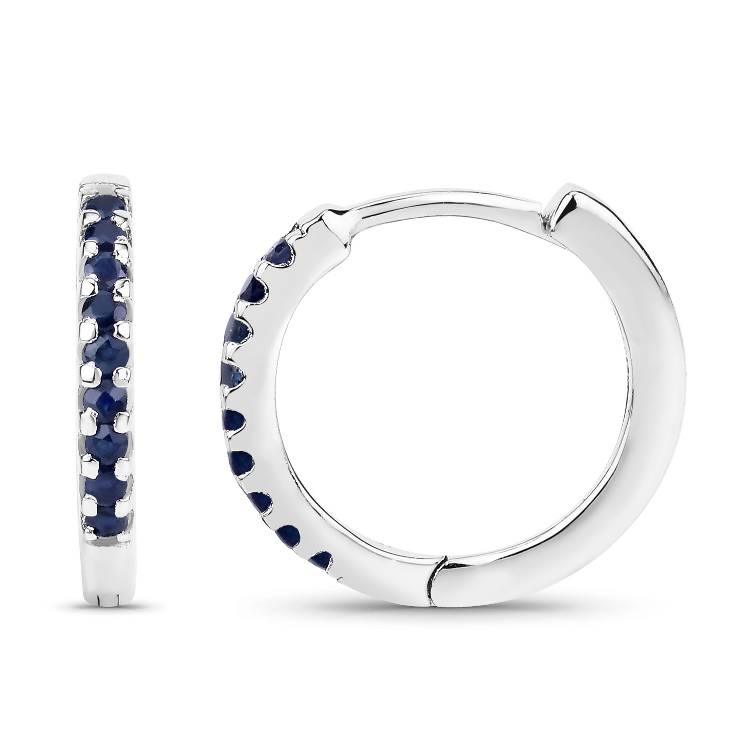 0.43 Carat Genuine Blue Sapphire .925 Sterling Silver Earrings 0.43 C.T.W Sterling Silver - view 3