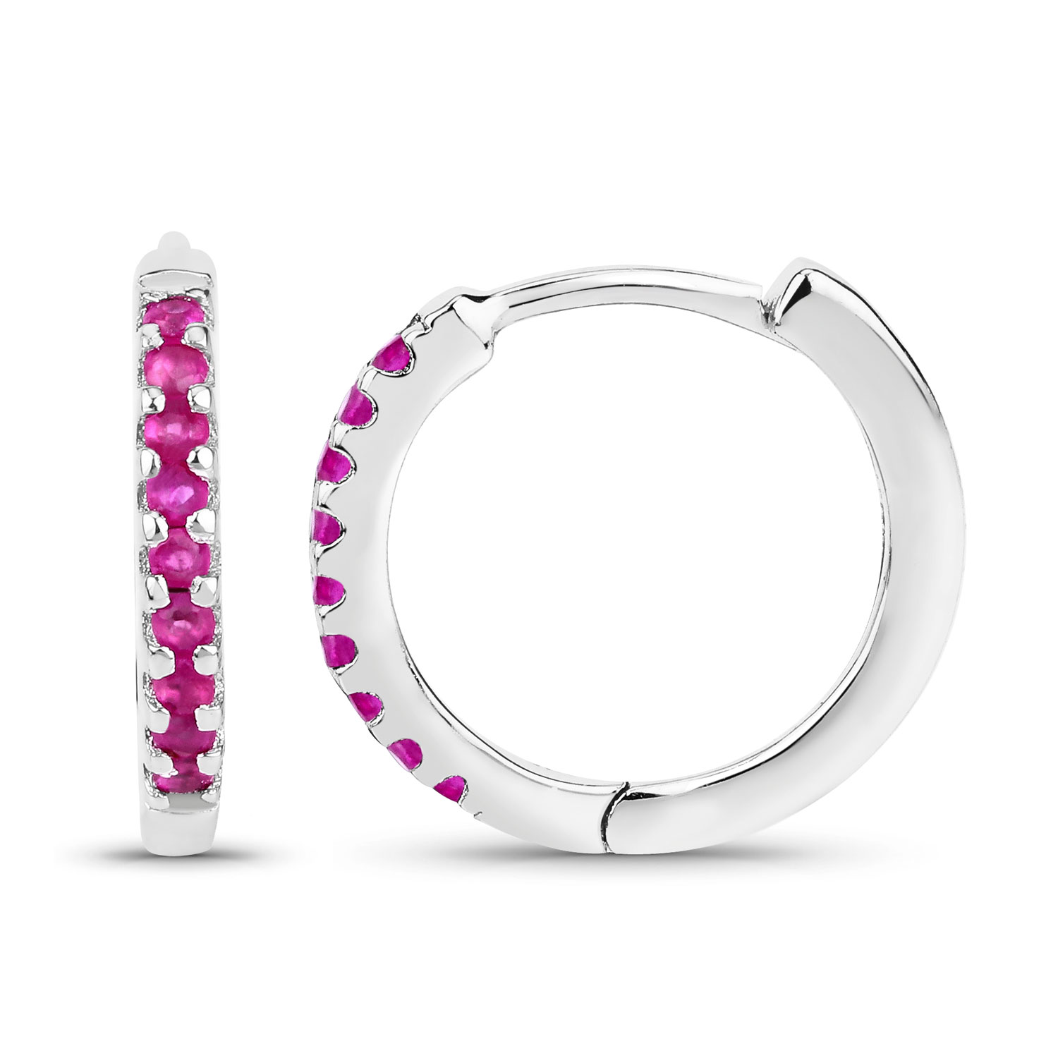 0.36 Carat Genuine Ruby .925 Sterling Silver Earrings 0.36 C.T.W Sterling Silver - view 2