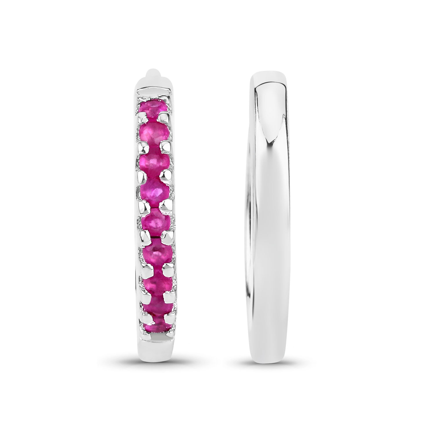 0.36 Carat Genuine Ruby .925 Sterling Silver Earrings 0.36 C.T.W Sterling Silver - view 3