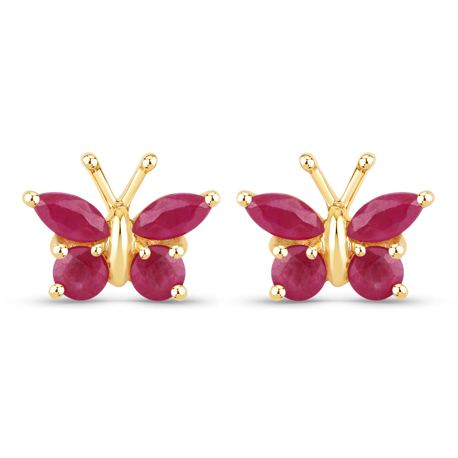 0.63 Carat Genuine Ruby .925 Sterling Silver Earrings 0.63 C.T.W Sterling Silver - view 3