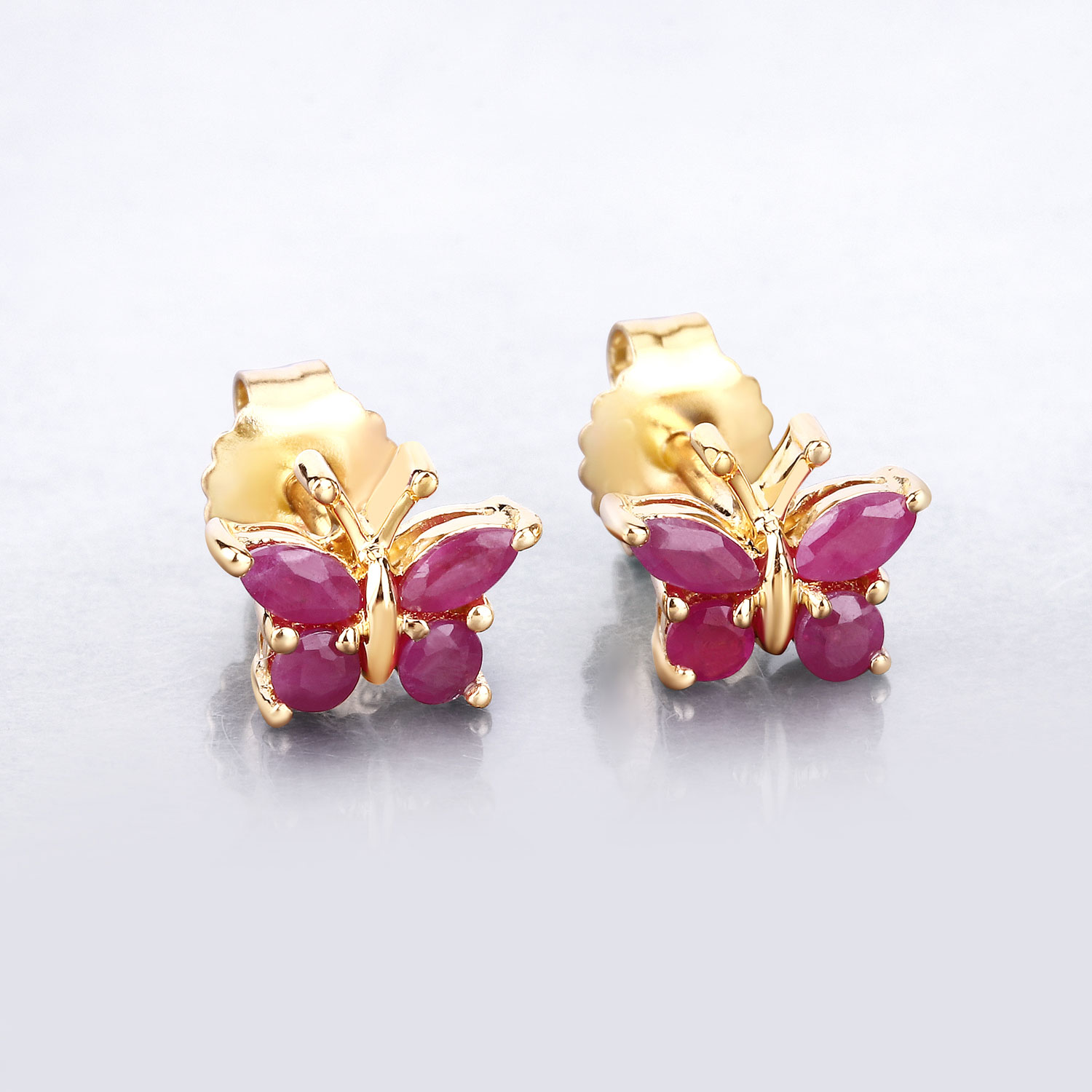 0.63 Carat Genuine Ruby .925 Sterling Silver Earrings 0.63 C.T.W Sterling Silver - view 2